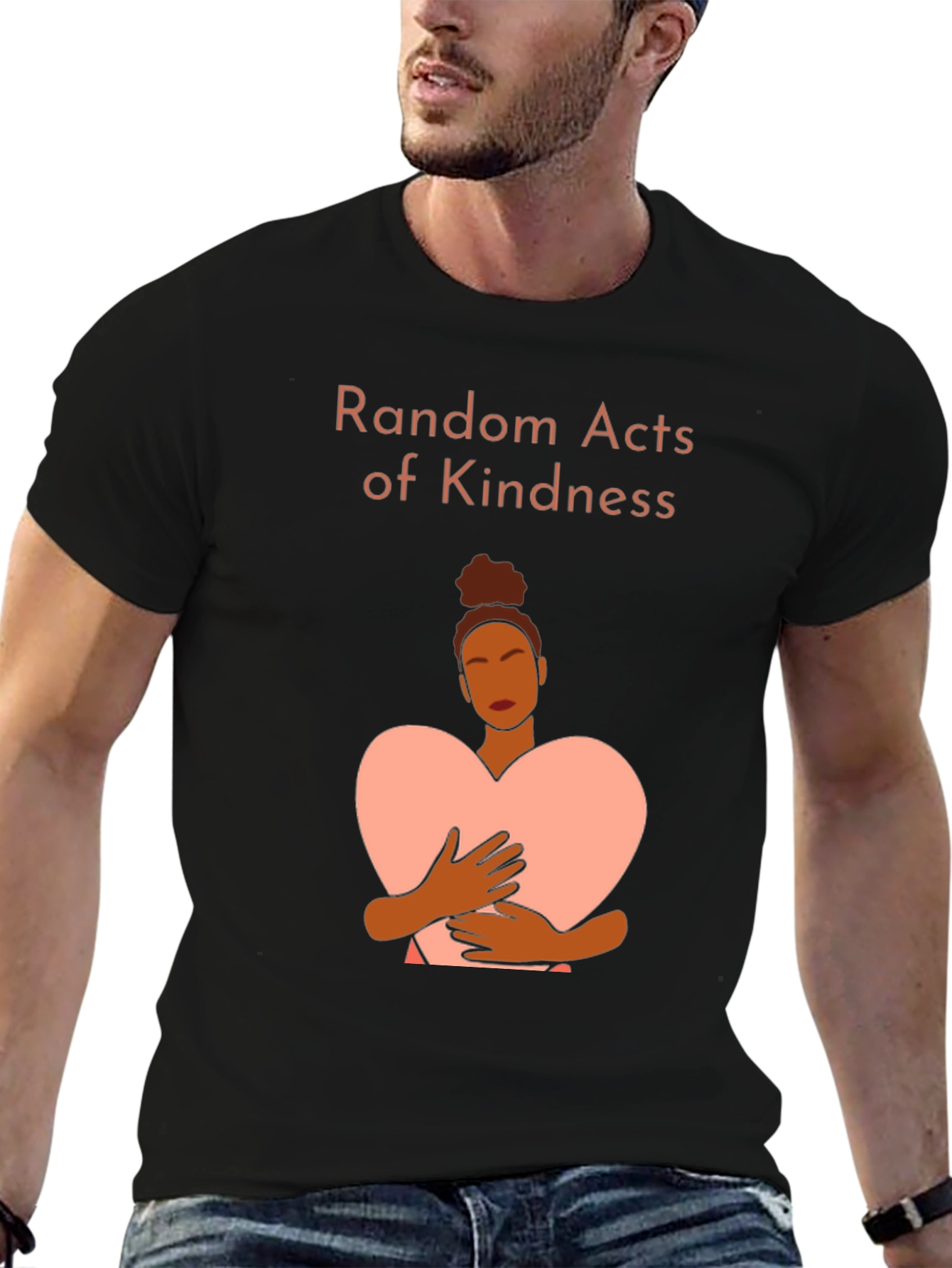 Black Random Acts of Kindness Graphic Tee view 6