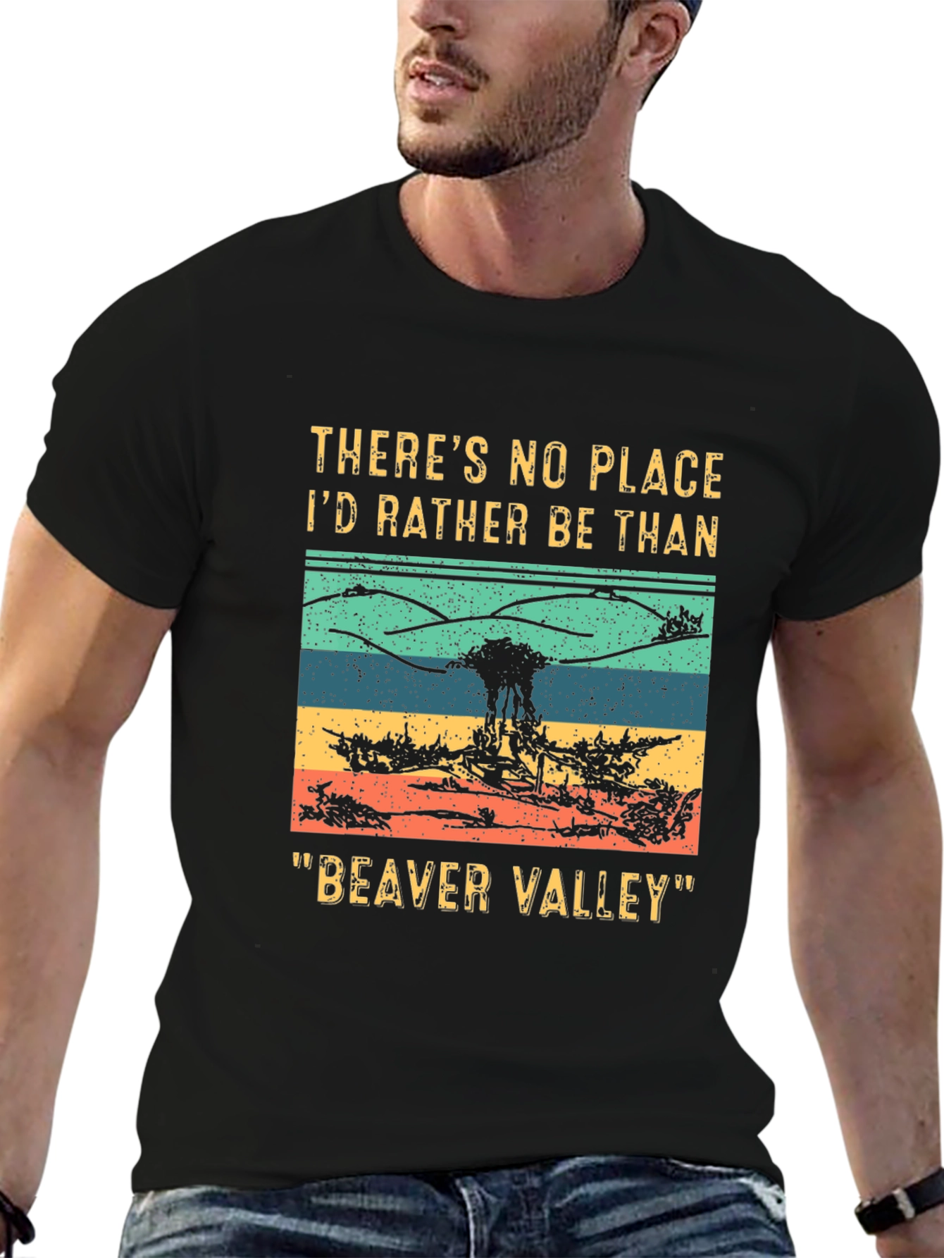 Black Beaver Valley Graphic Tee - Outdoor Adventure Shirt view 6