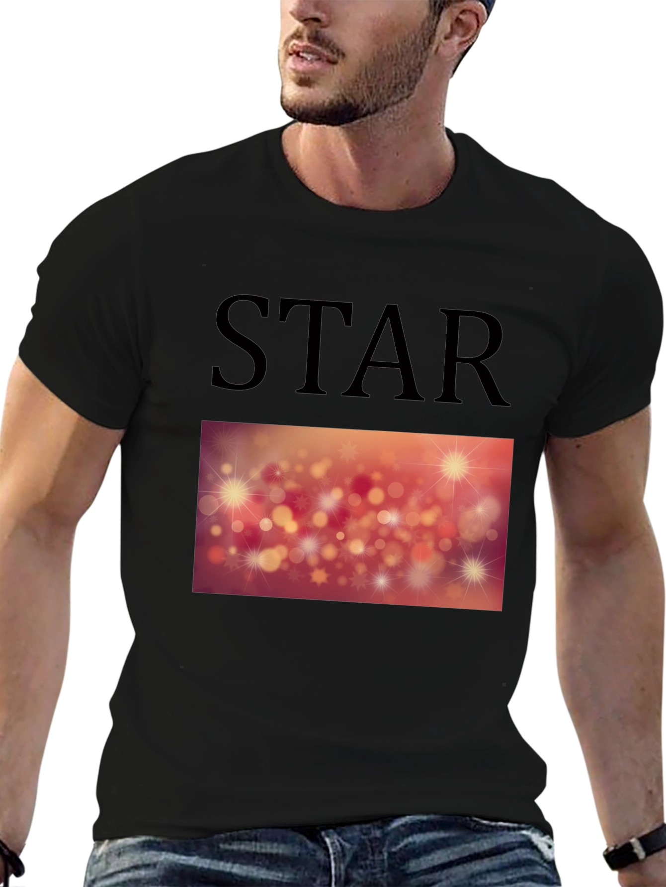 Black Starry Night Black T-Shirt view 6