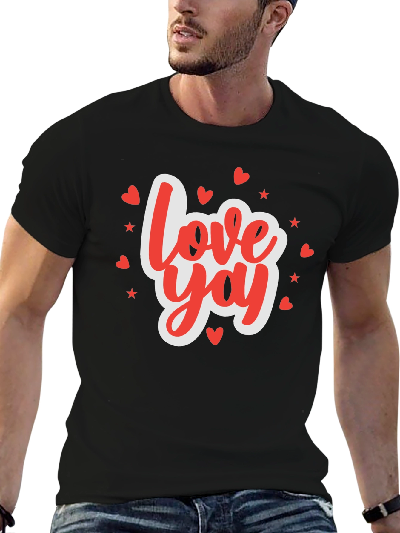Black Love Yay Valentine's Day Graphic T-Shirt view 6