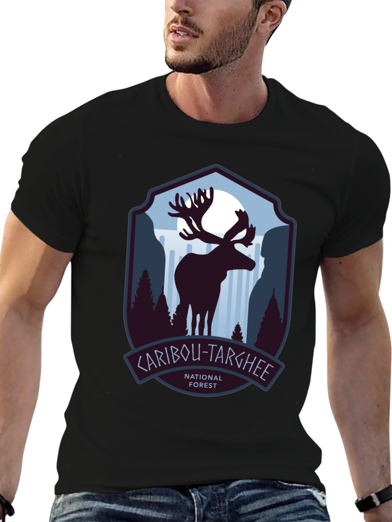 Black Caribou-Targhee National Forest T-Shirt view 6