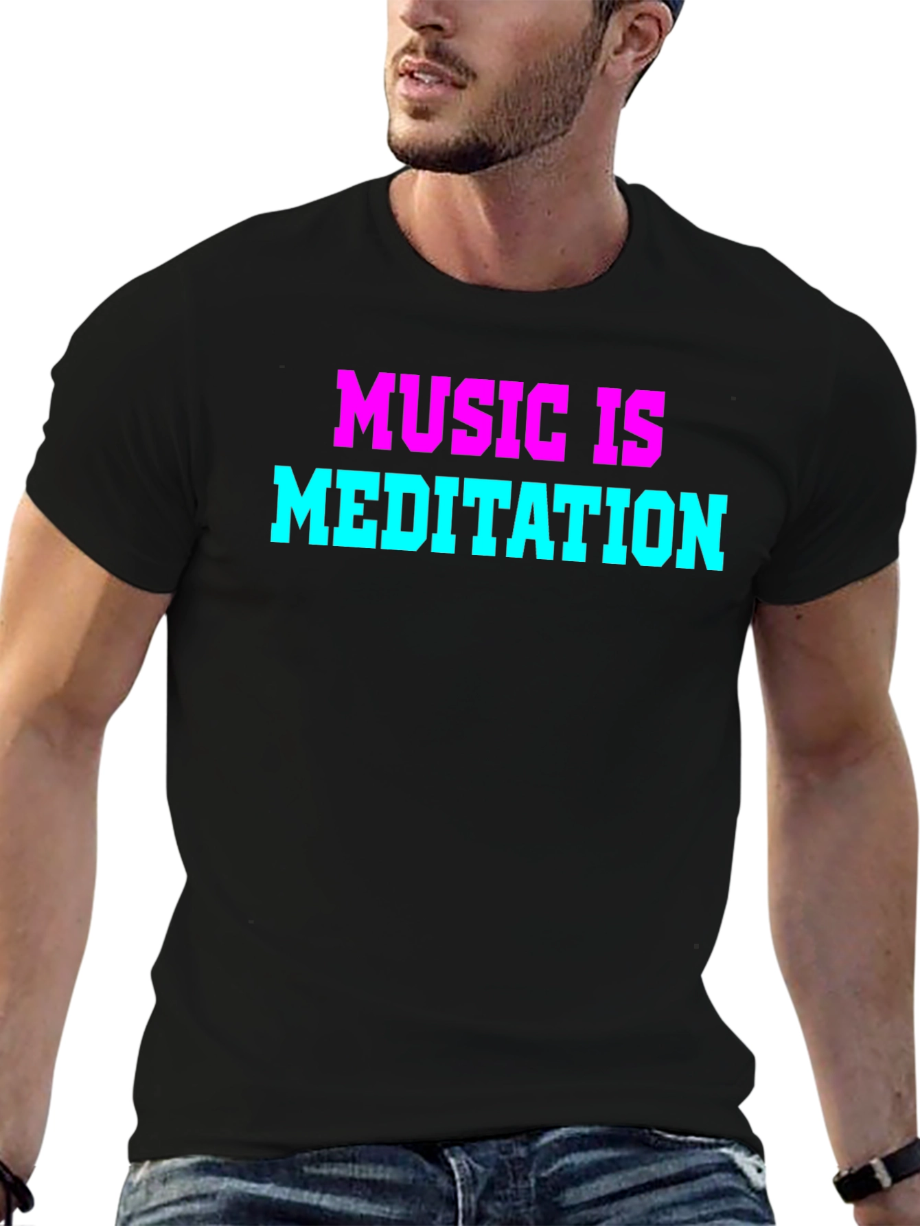 Black Music is Meditation T-Shirt - Black view 6