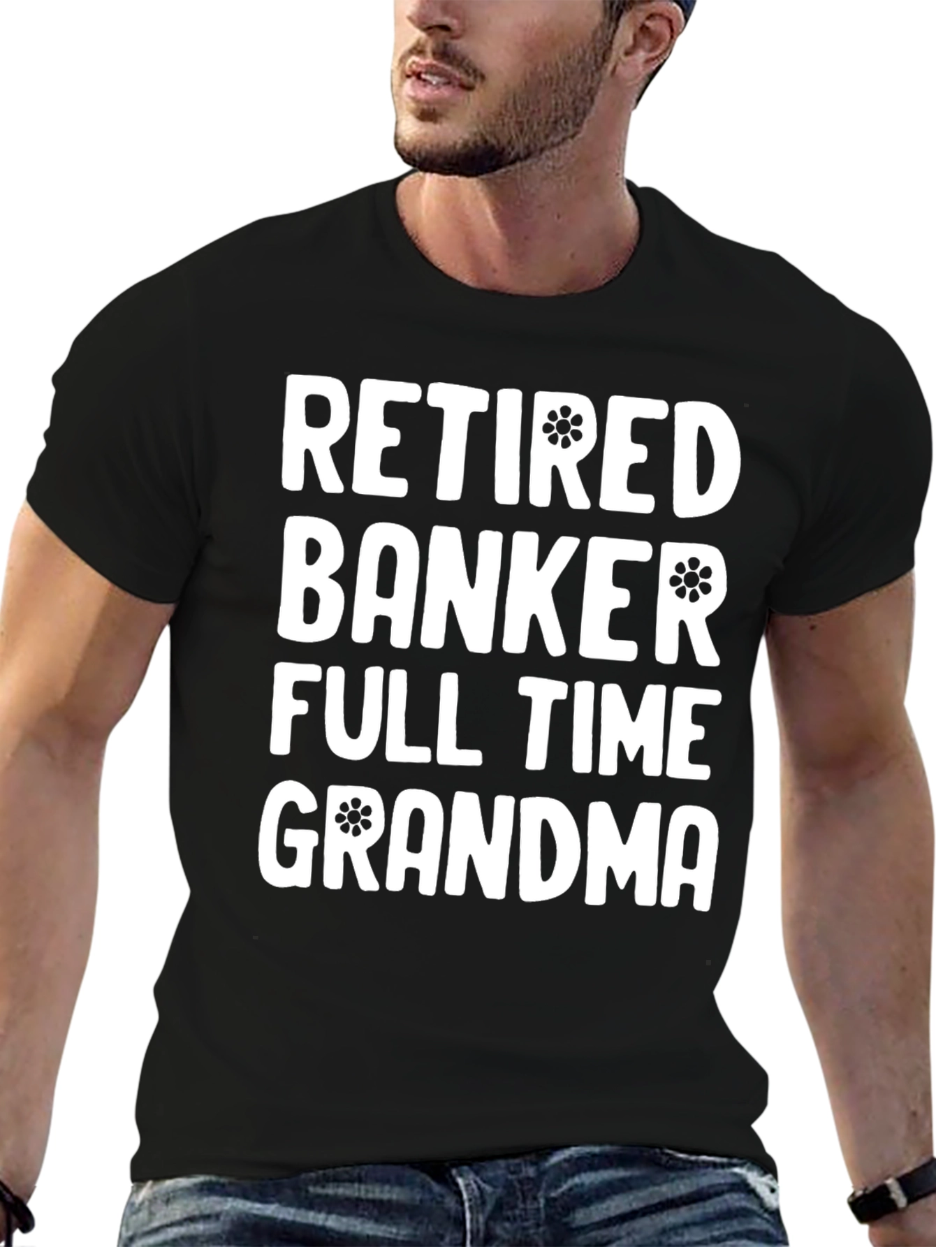Black Retired Banker Full Time Grandma Graphic Tee view 6