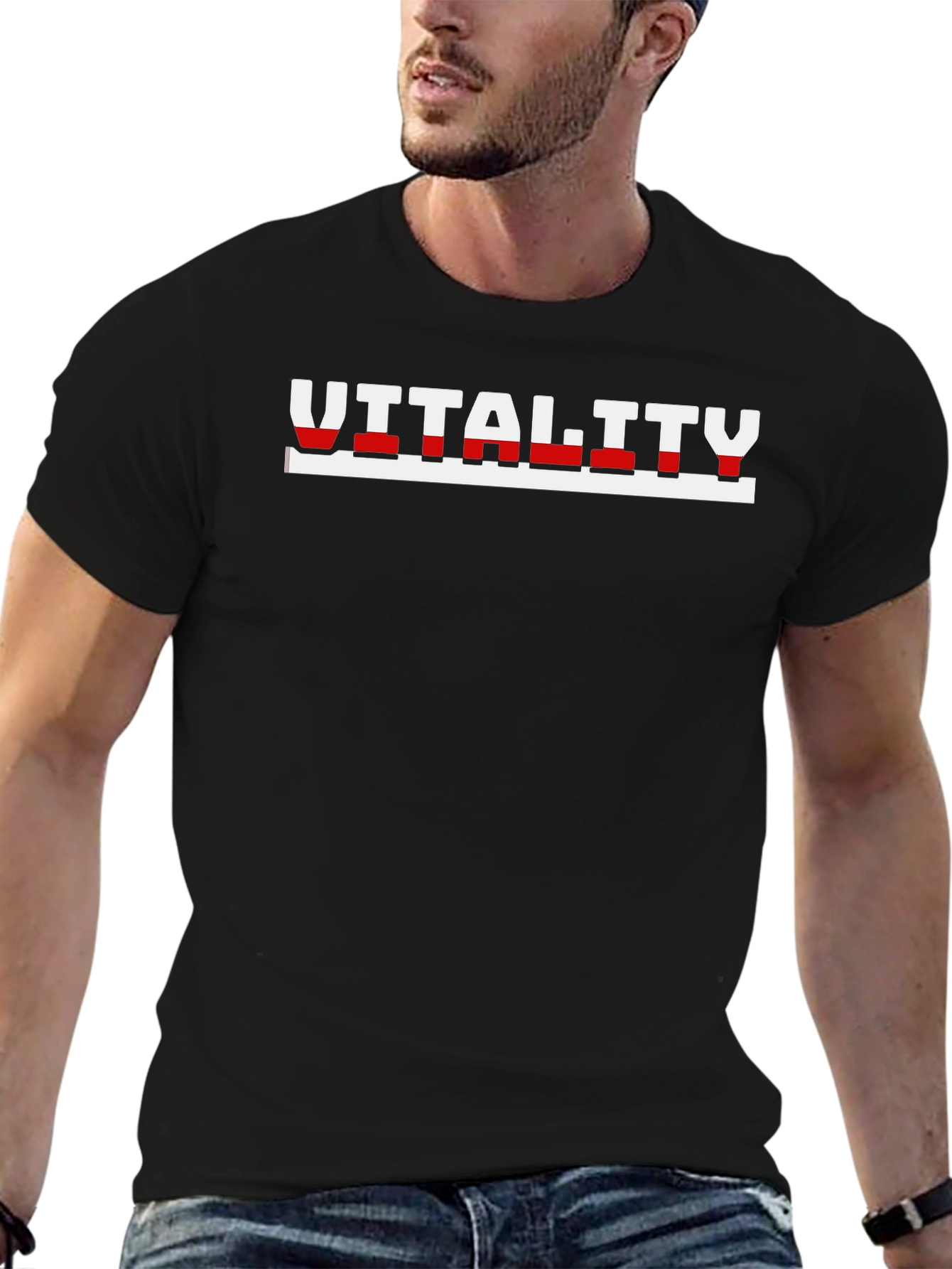 Black Vitality Graphic Tee - Level Up Your Look view 6