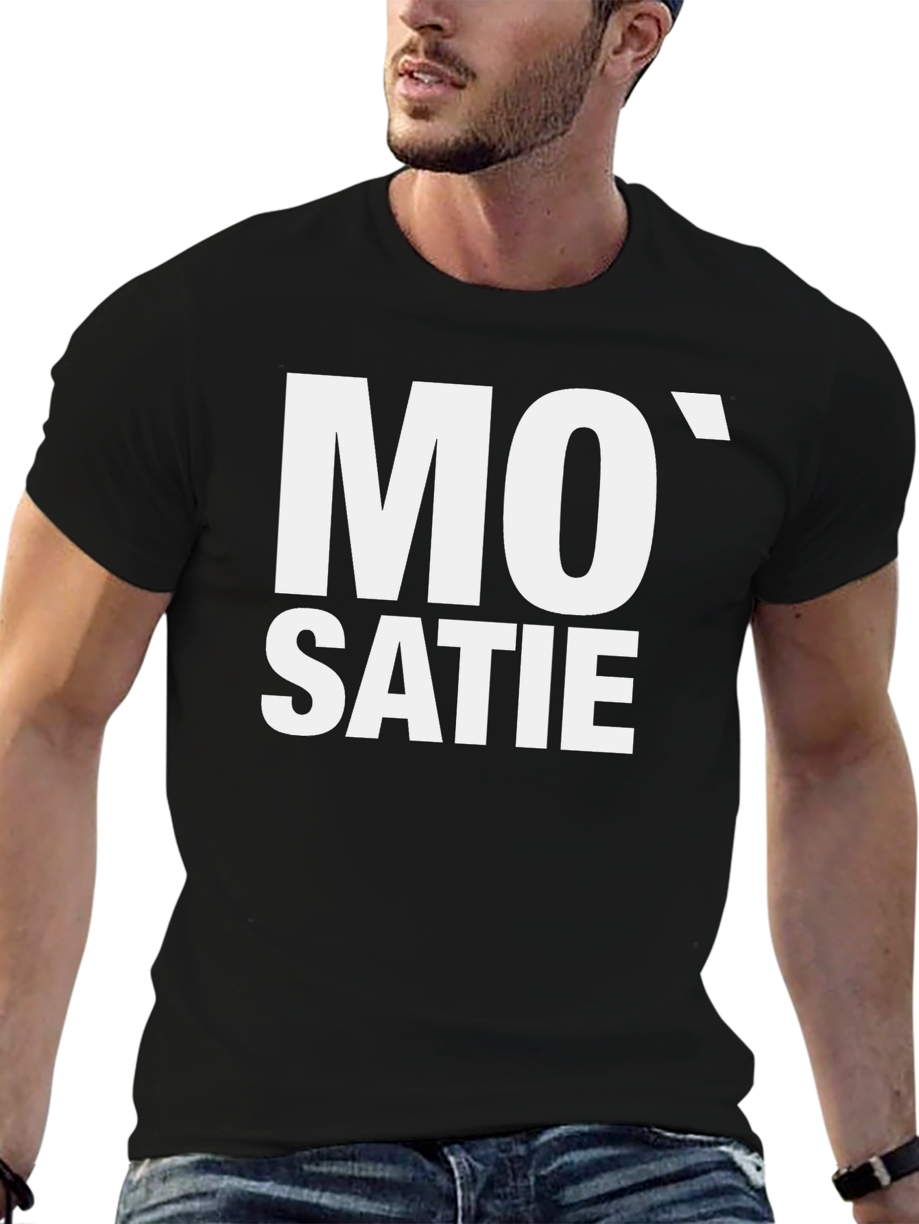 Black Mo' Satie Black T-Shirt - Music Inspired Design view 6