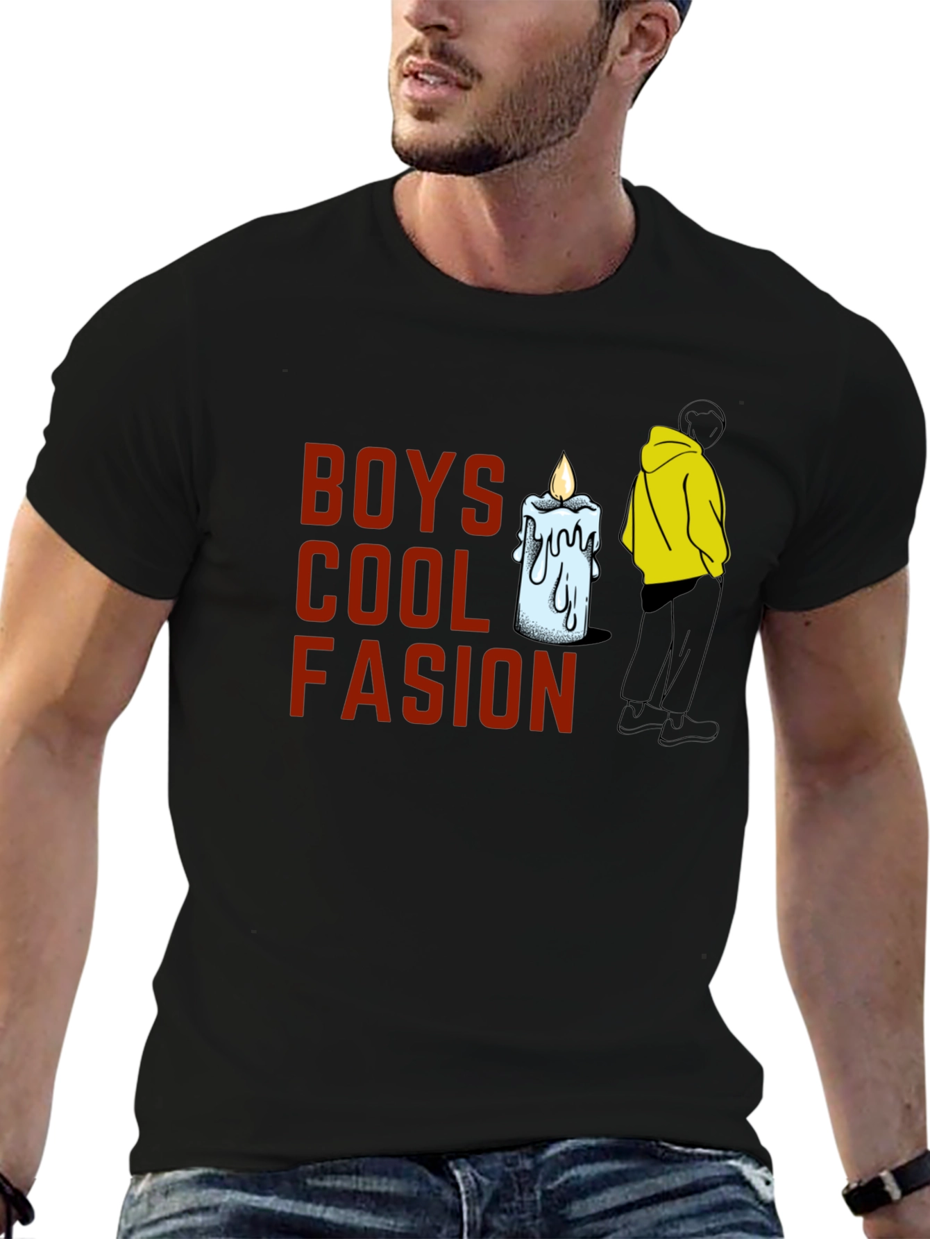 Black Boys Cool Fashion Graphic T-Shirt view 6