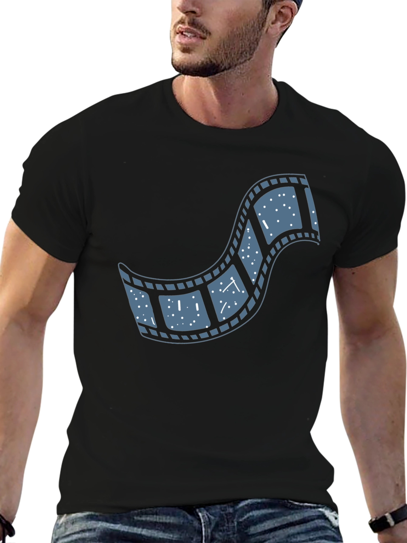 Black Movie Film Reel T-Shirt - Black view 6