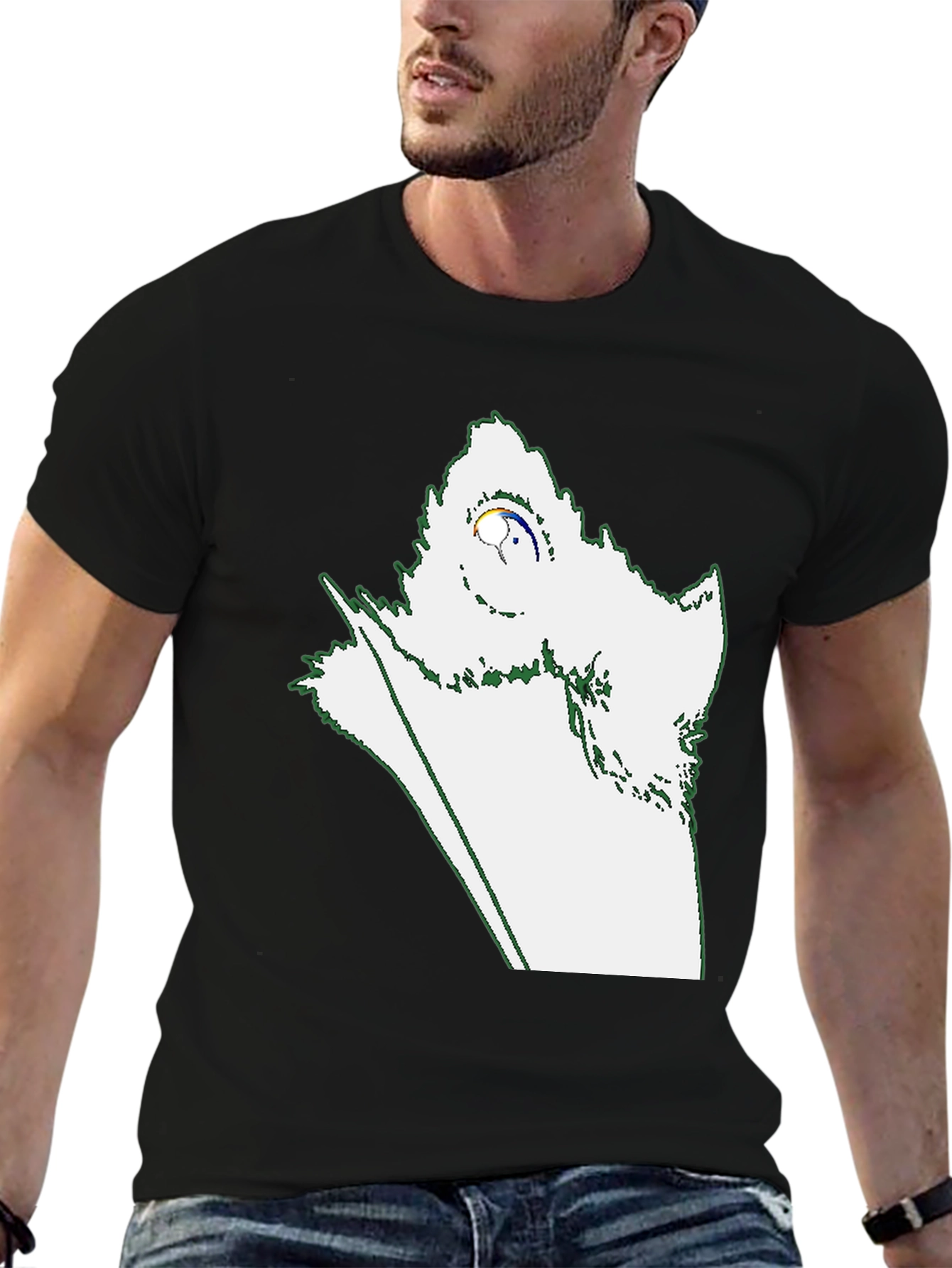 Black Abstract Graphic Print Black T-Shirt view 6