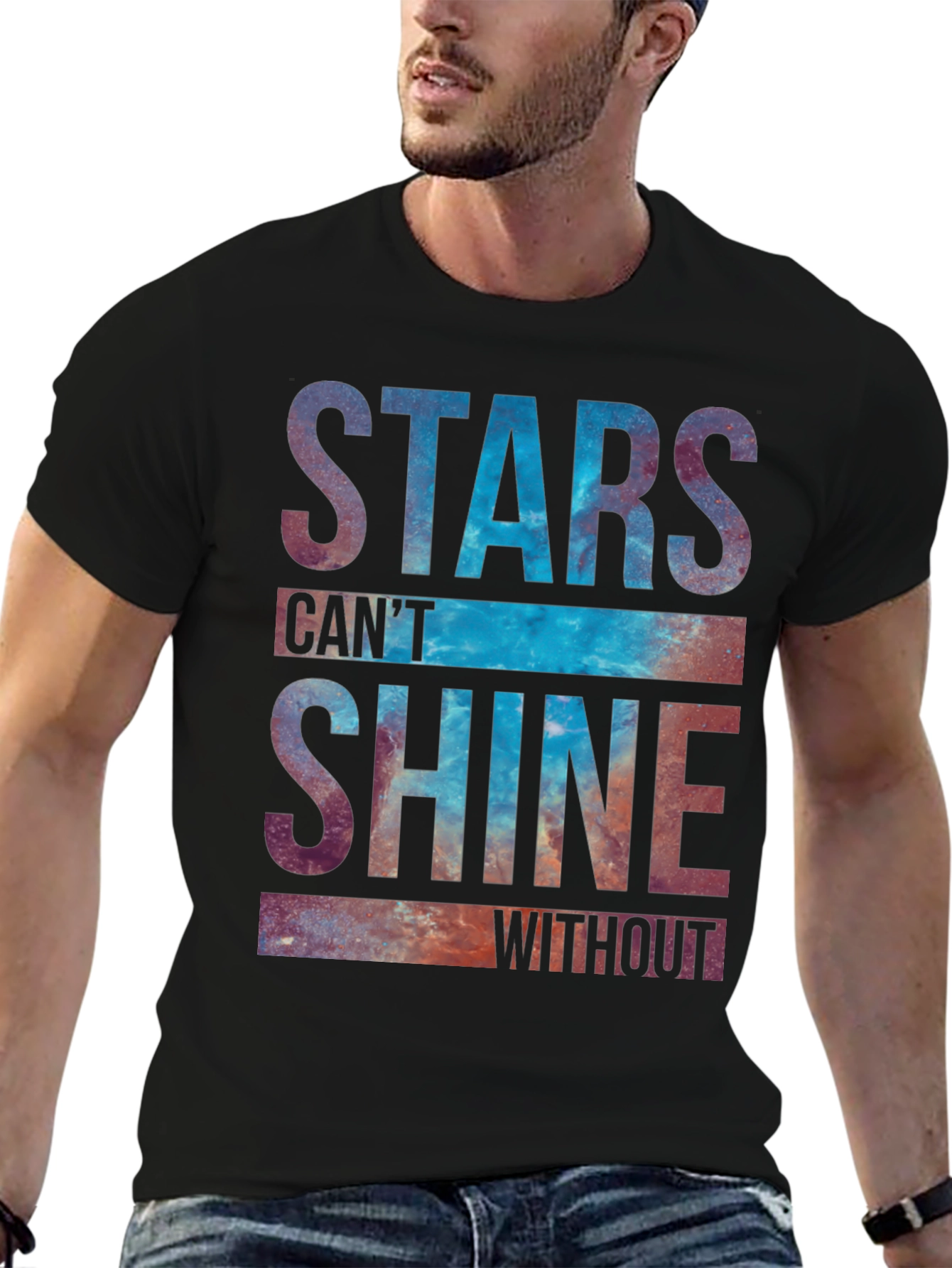 Black Stars Can't Shine Graphic Tee view 6