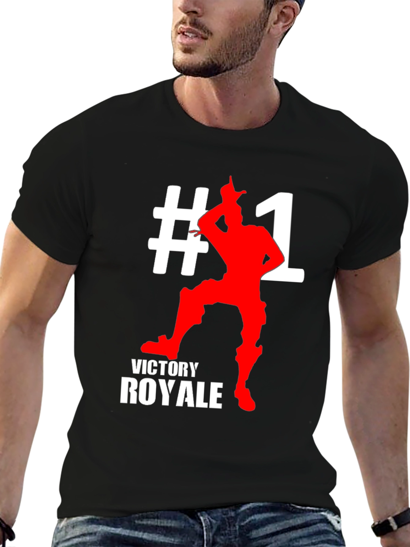 Black Victory Royale #1 T-Shirt - Gamer Style Tee view 6