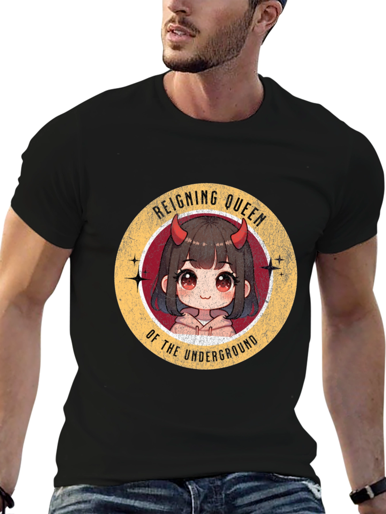Black Reigning Queen Underground Anime T-Shirt view 6
