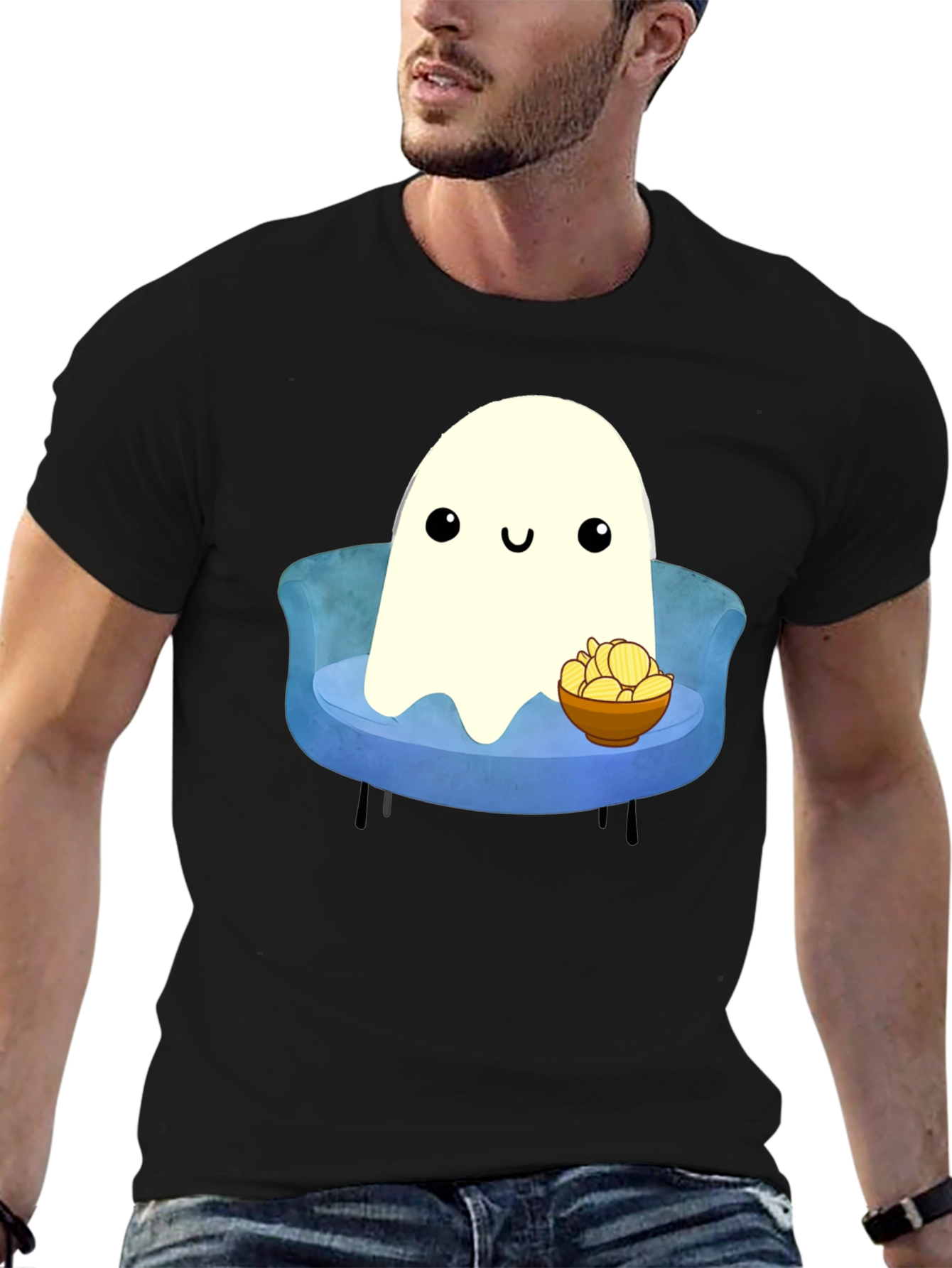 Black Ghost Chips Graphic T-Shirt view 6