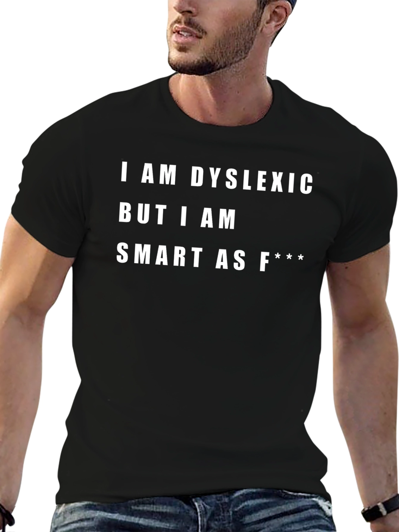 Black Dyslexic Smart Funny Graphic Tee view 6