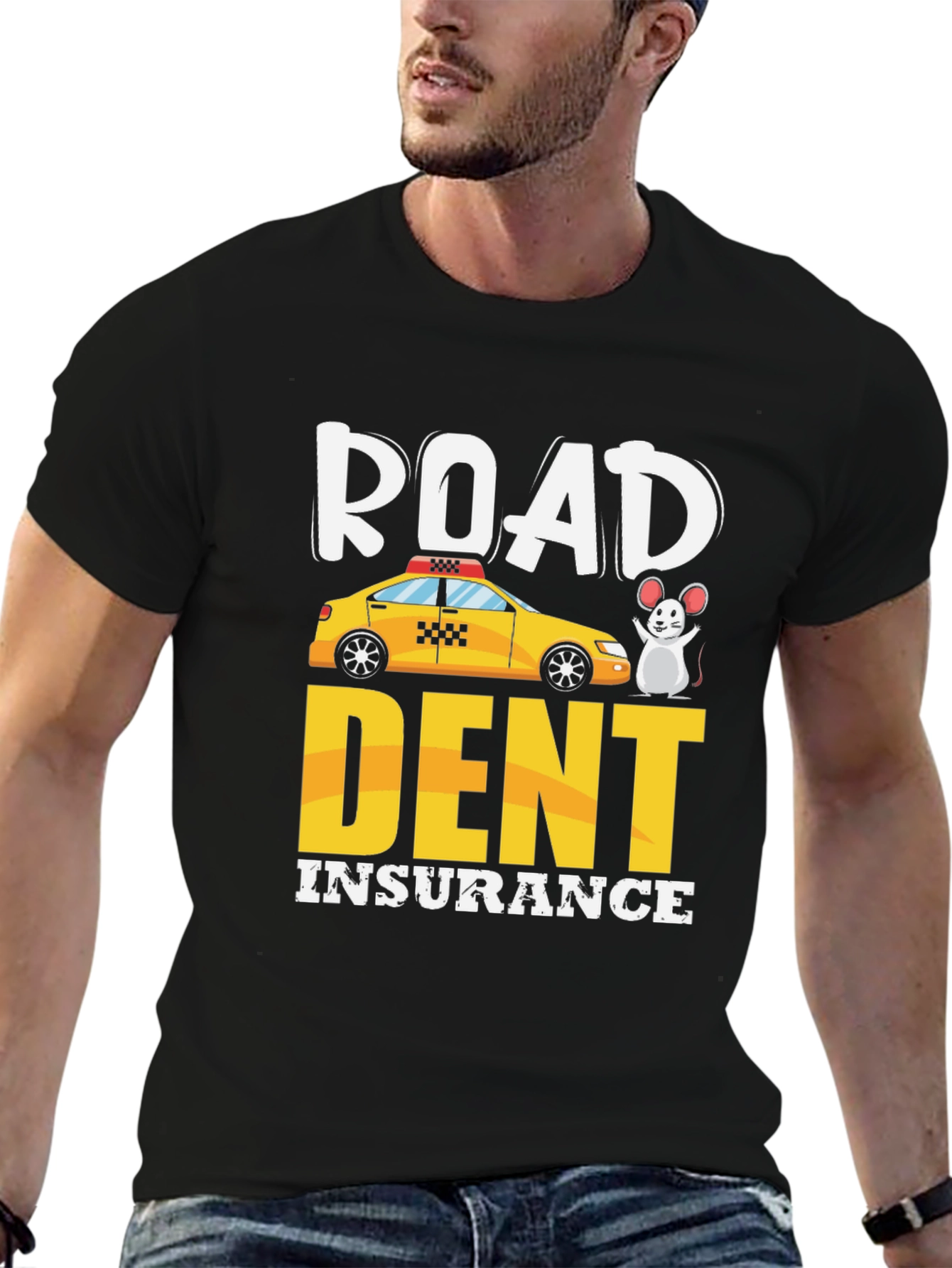 Black Road Dent Insurance T-Shirt view 6