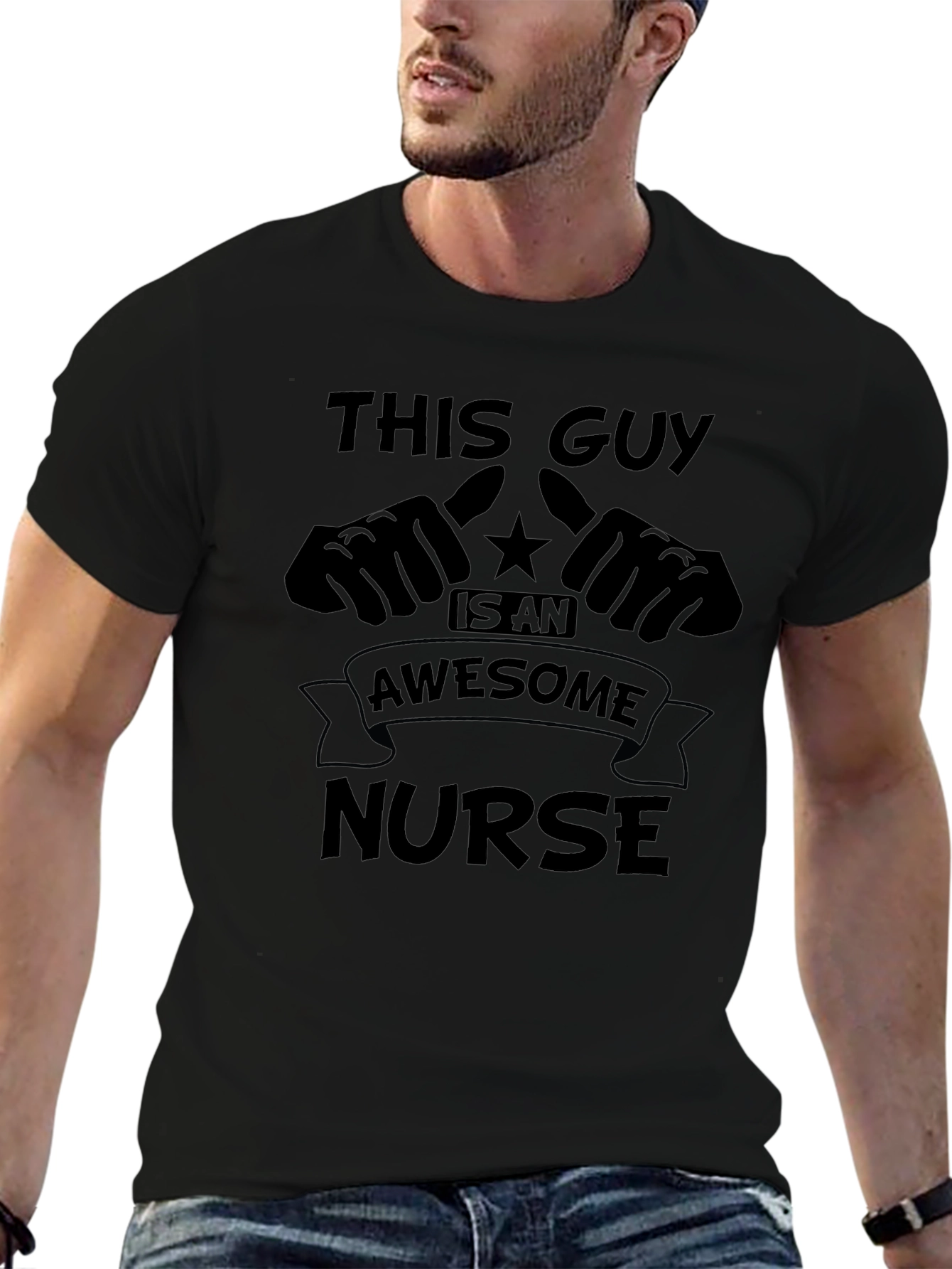 Black Awesome Nurse Graphic T-Shirt view 6