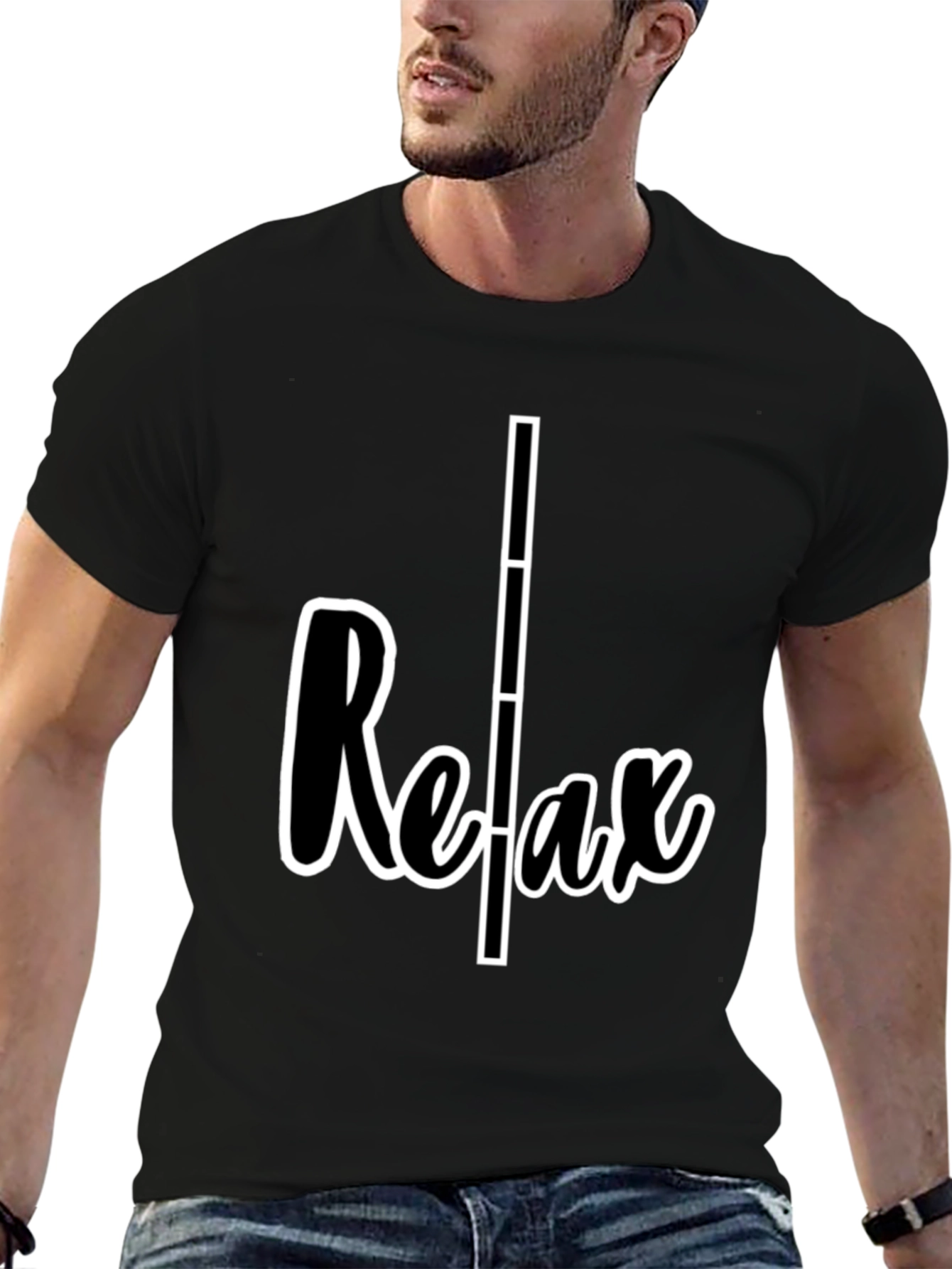 Black Relax Graphic T-Shirt - Casual Comfort view 6