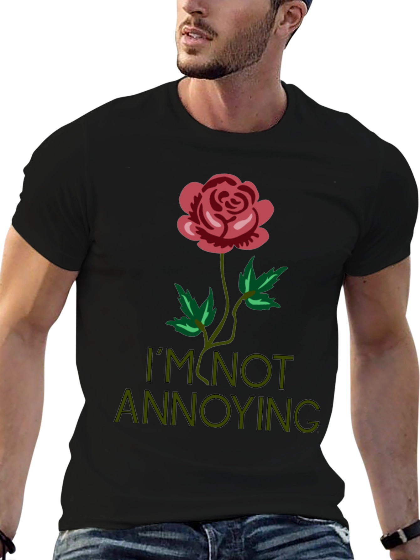Black Rose Graphic Tee - I'm Not Annoying T-Shirt view 6