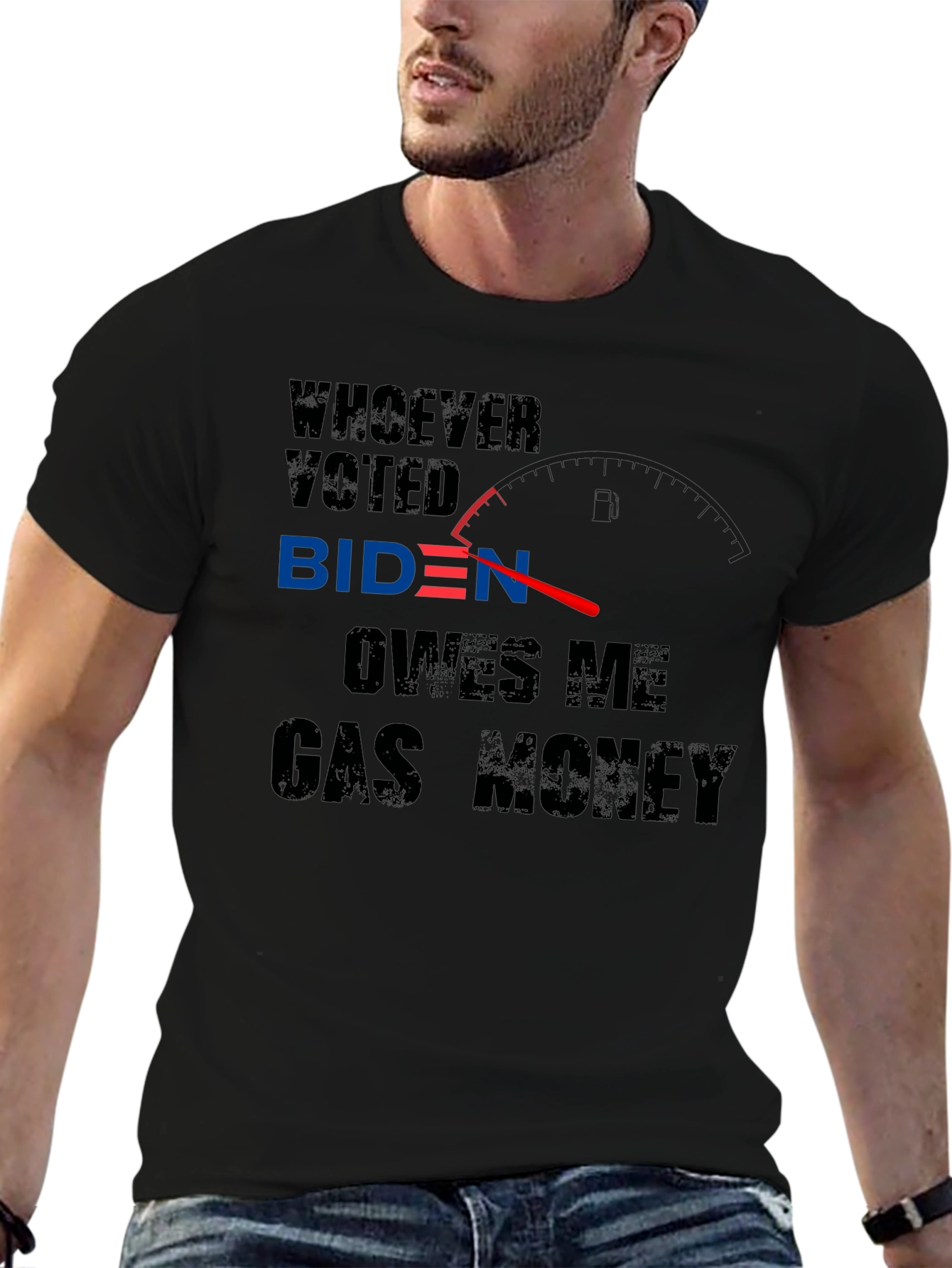 Black Biden Gas Money T-Shirt view 6