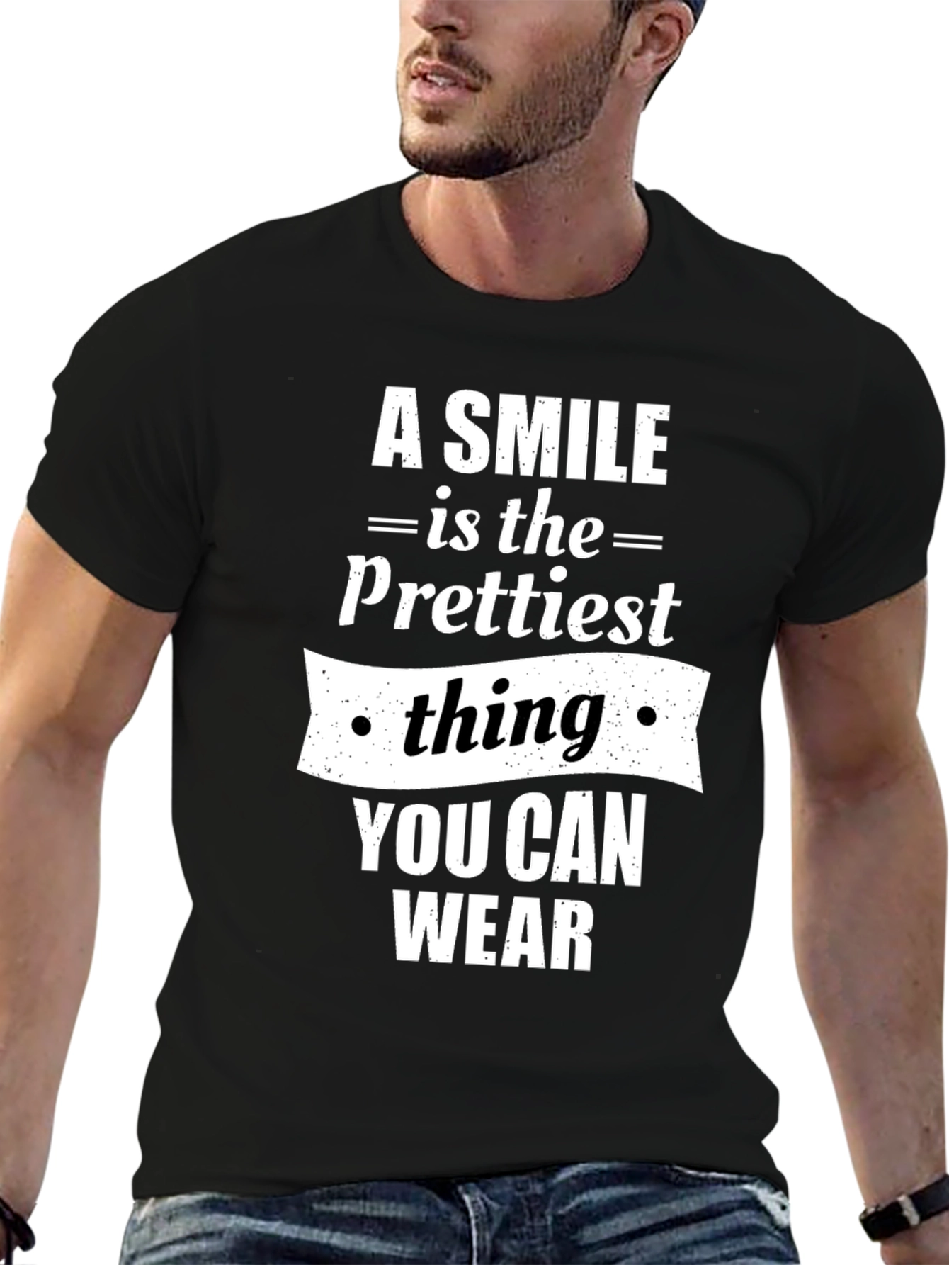 Black Smile Prettiest Thing T-Shirt - Black Graphic Tee view 6