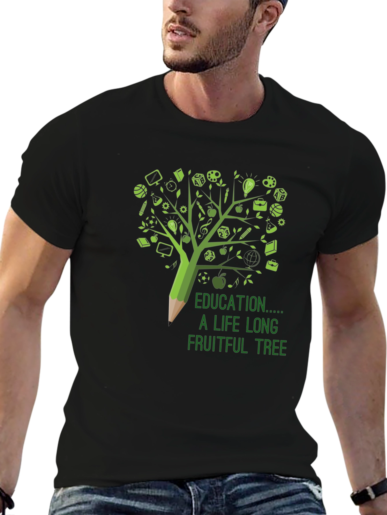 Black Education is a Lifelong Fruitful Tree T-Shirt view 6