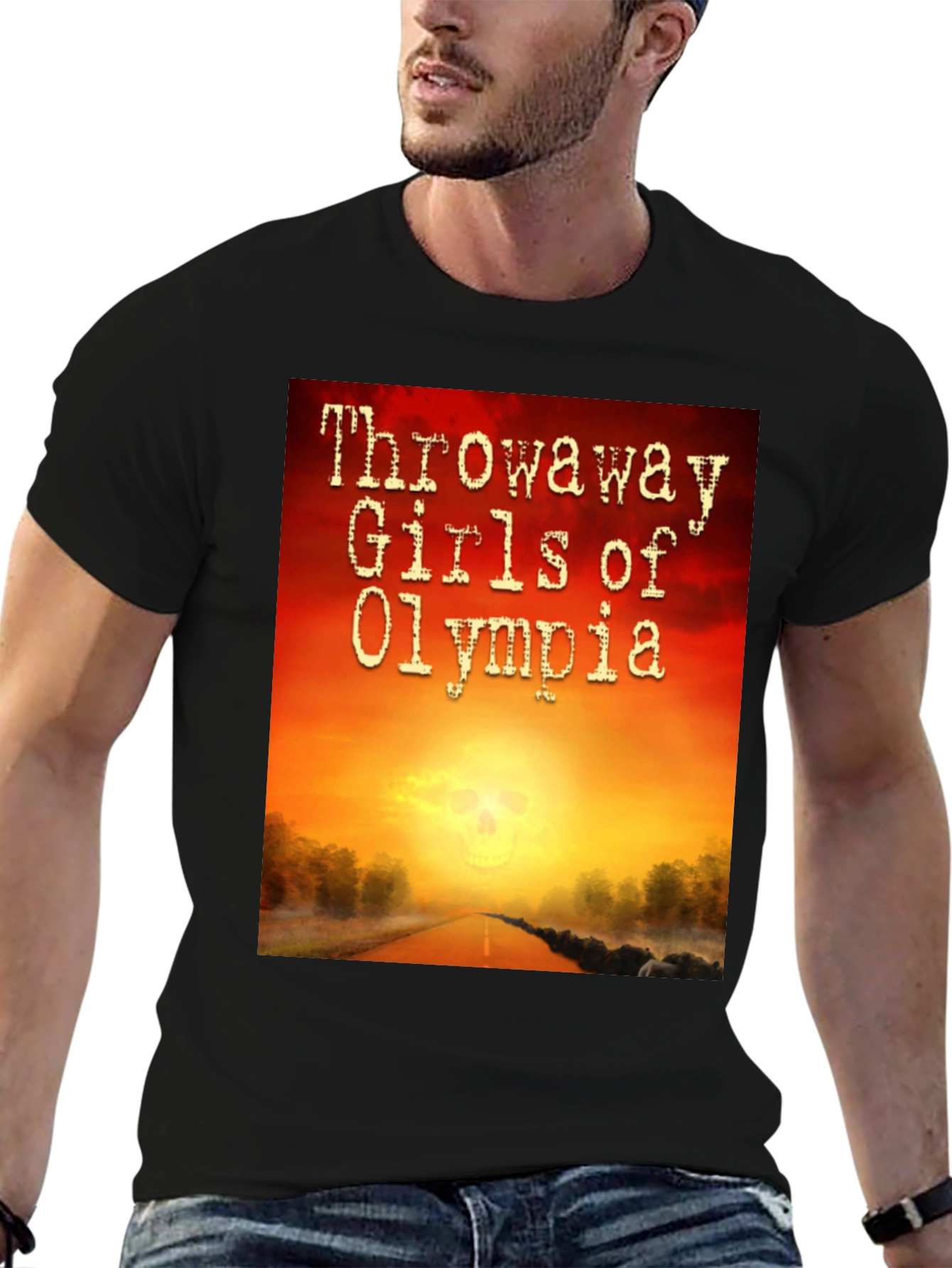 Black Throwaway Girls of Olympia T-Shirt view 6