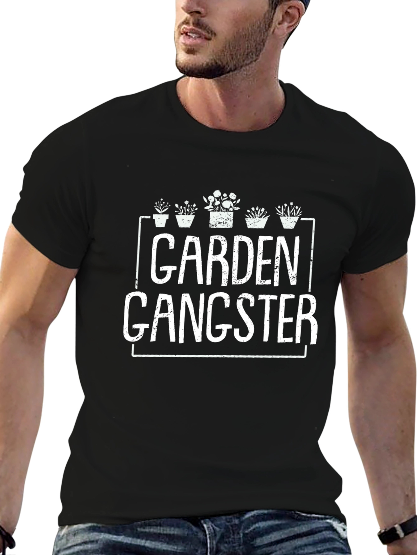 Black Garden Gangster Graphic T-Shirt view 6