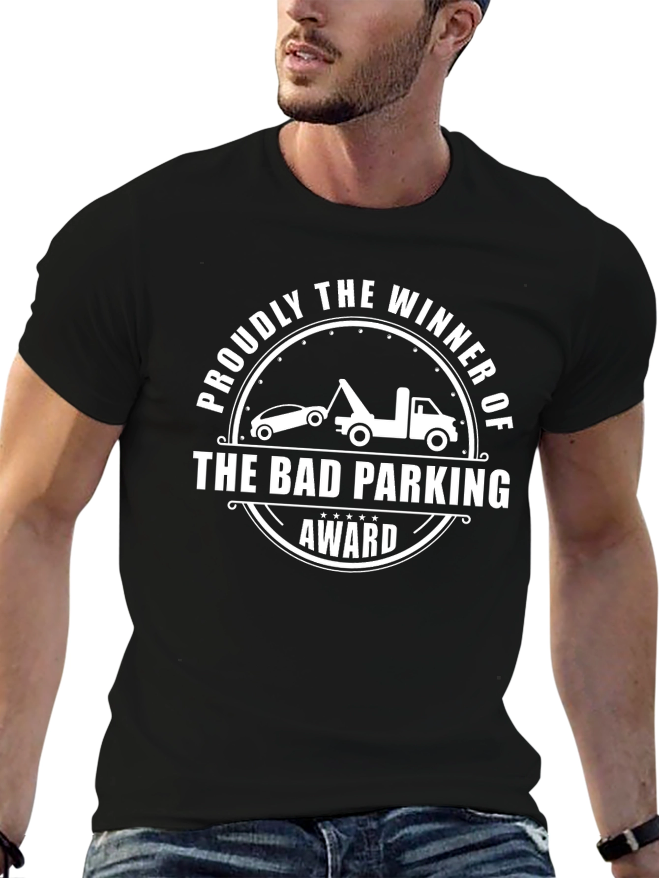 Black Winner of the Bad Parking Award T-Shirt view 6