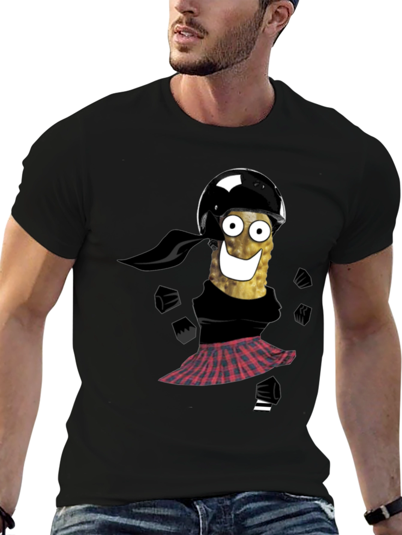 Black Funny Pickle Biker T-Shirt view 6