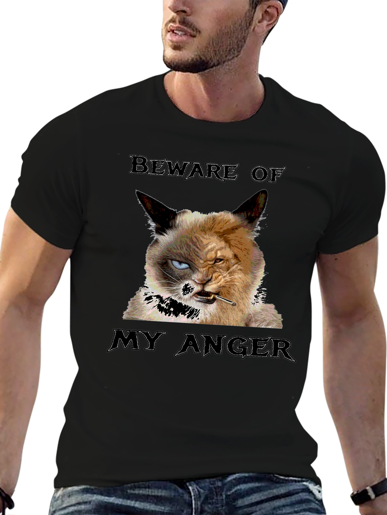 Black Grumpy Cat T-Shirt - Beware My Anger view 6