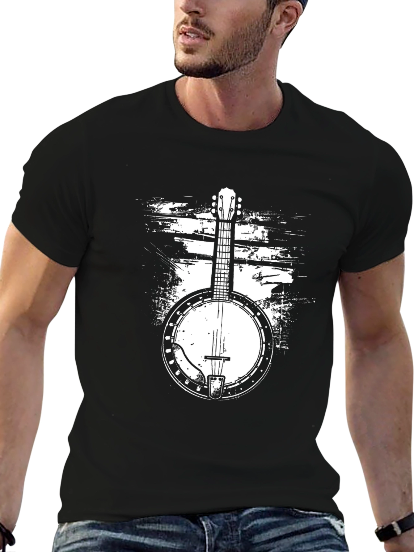 Black Banjo Graphic Tee - Black Music T-Shirt view 6