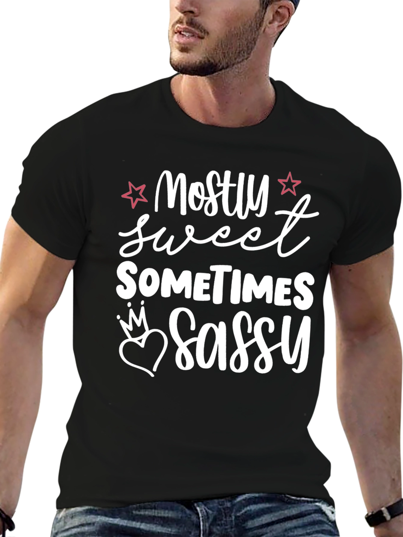 Black Mostly Sweet Sometimes Sassy Graphic Tee view 6