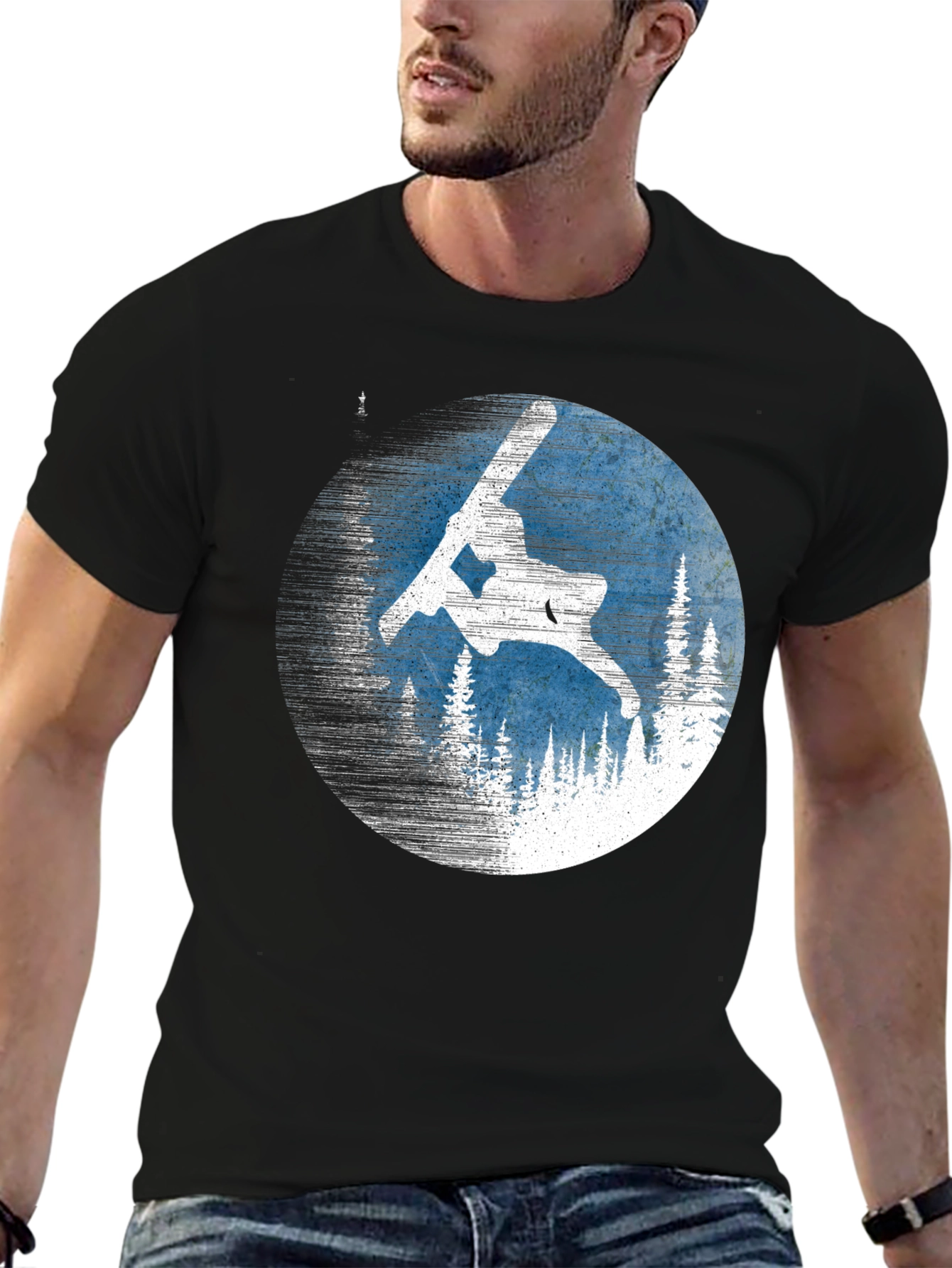 Black Snowboarder T-Shirt - Winter Sports Apparel view 6