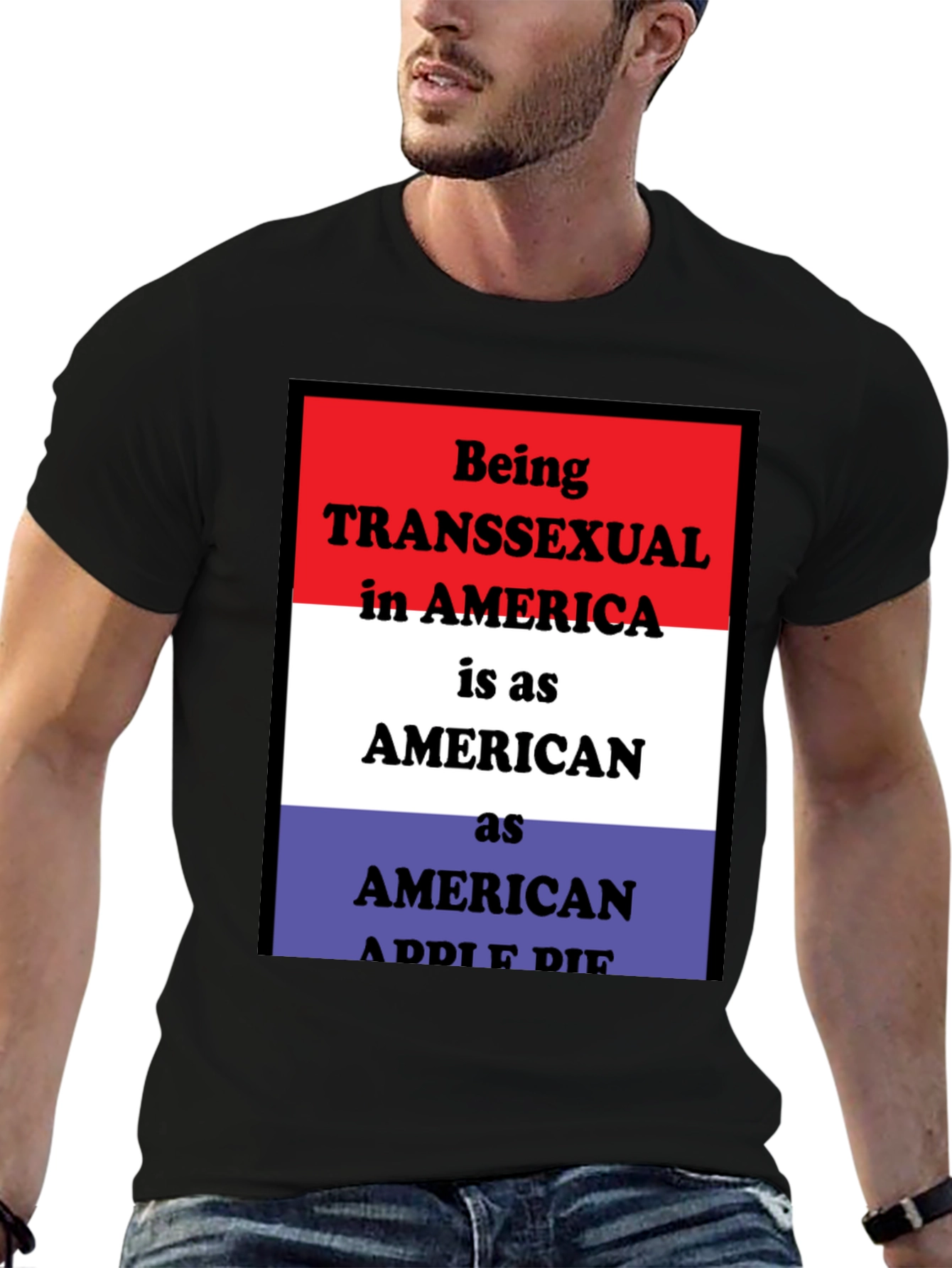 Black Transgender American Pride T-Shirt view 6