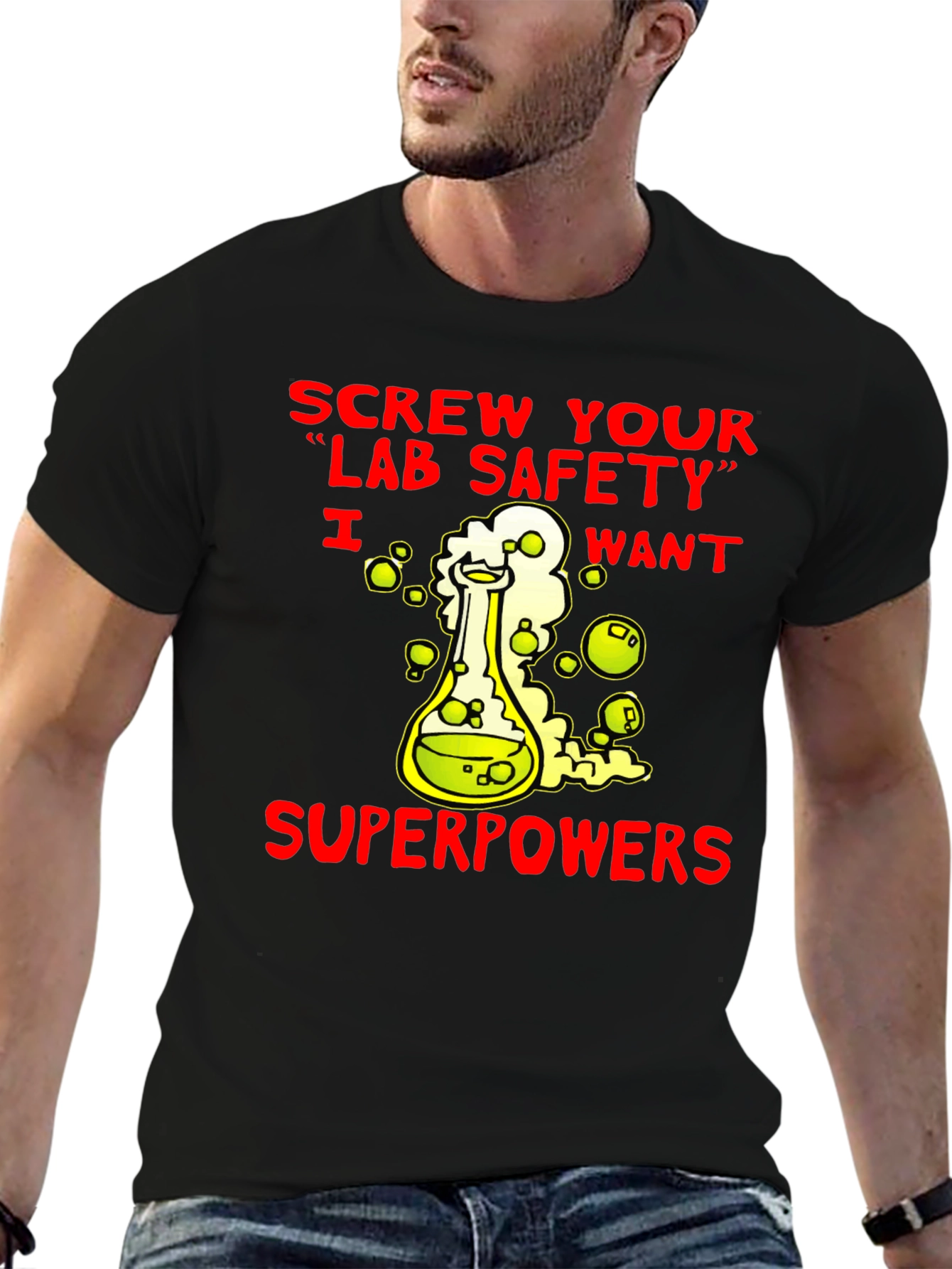 Black Lab Safety Superpowers T-Shirt view 6