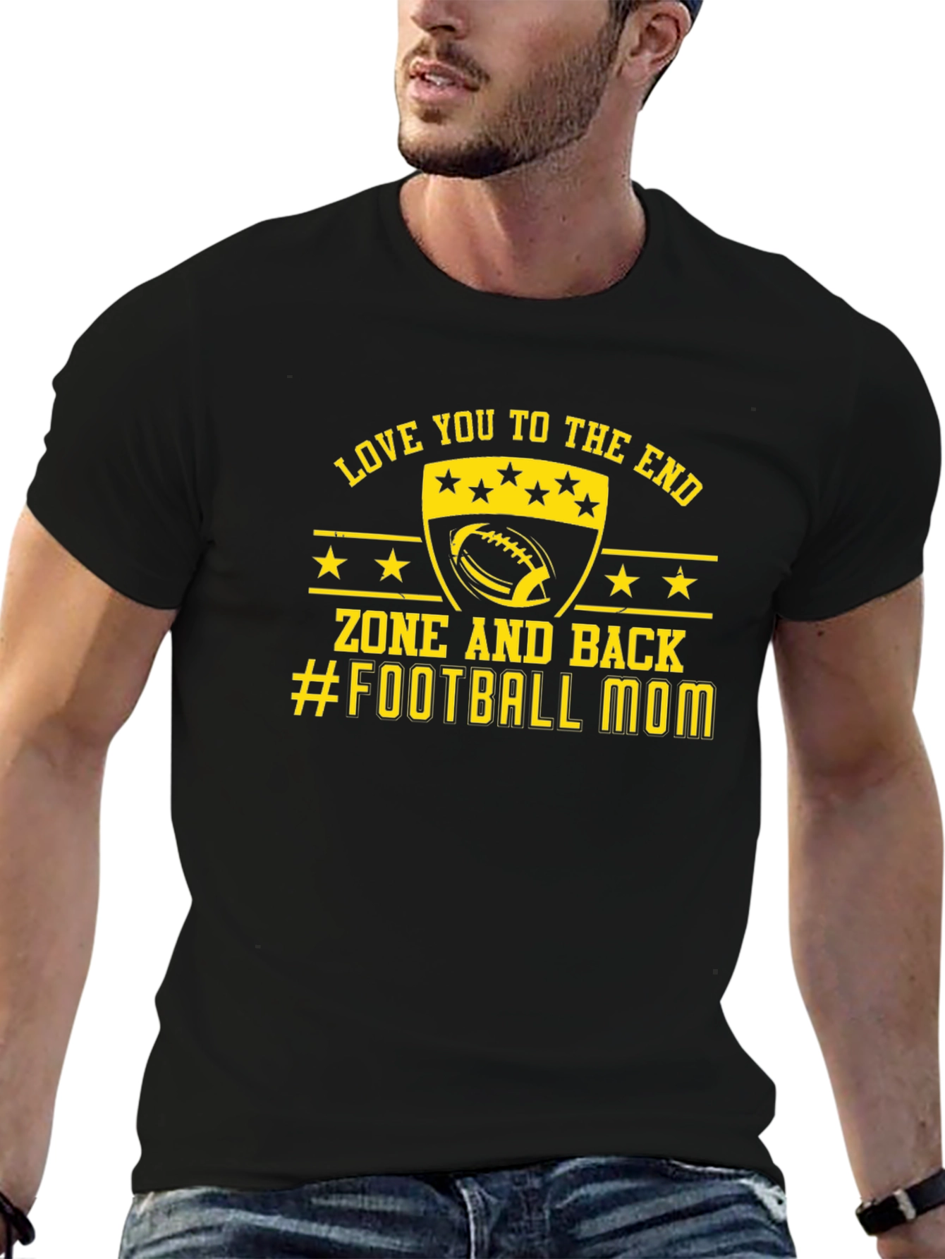 Black Love You to The End Football Mom T-Shirt view 6