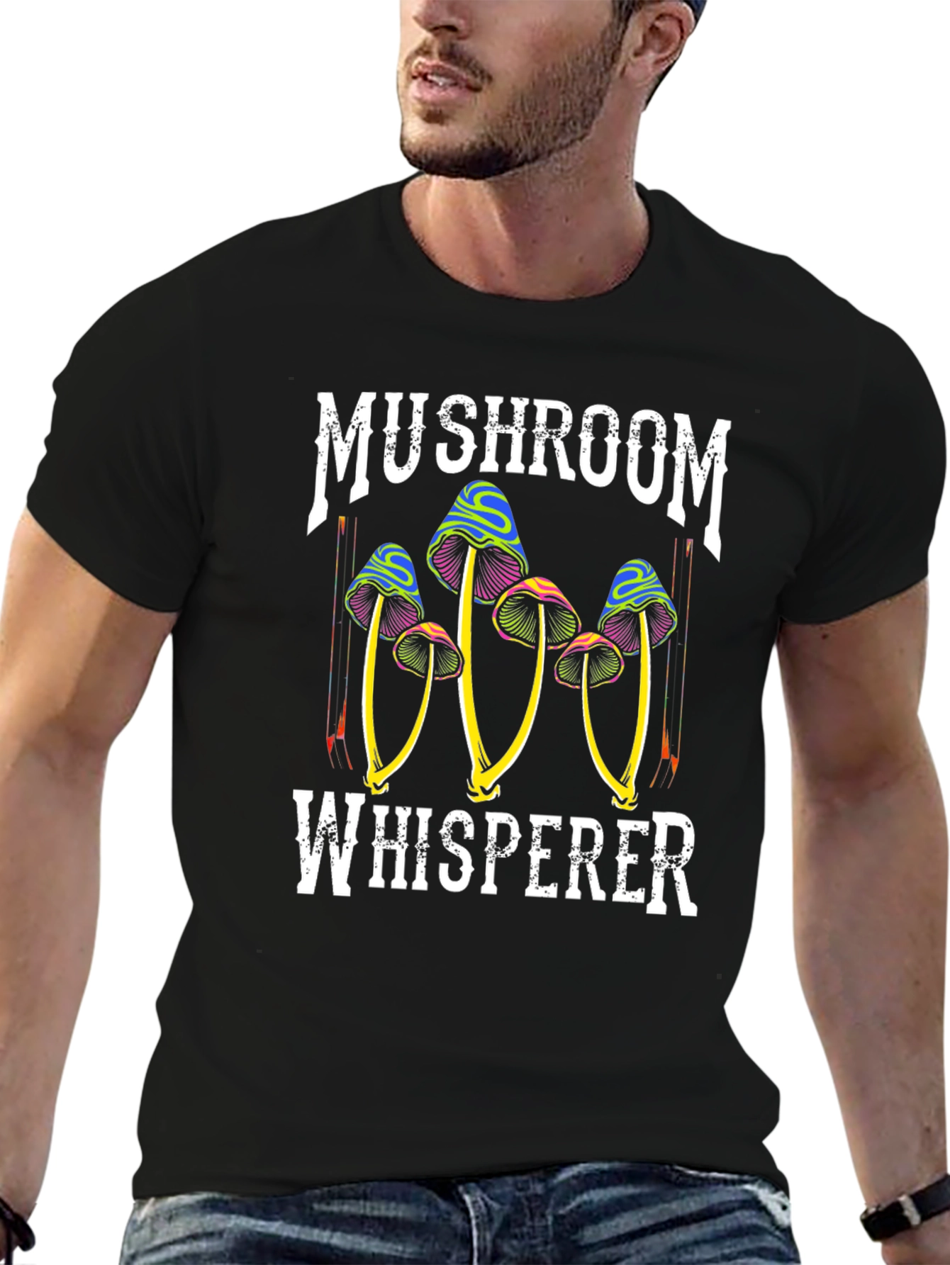 Black Mushroom Whisperer Graphic Tee view 6