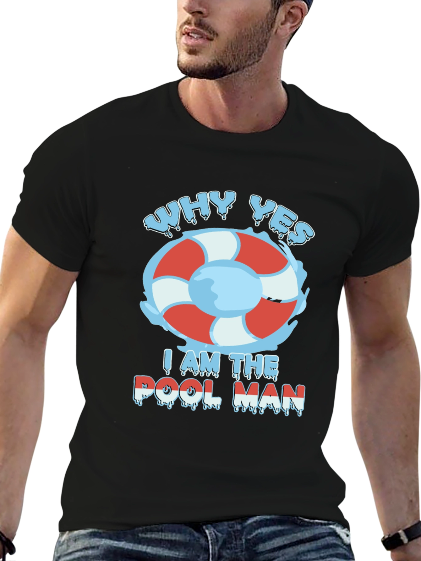 Black Pool Man Graphic Tee - Summer Ready! view 6
