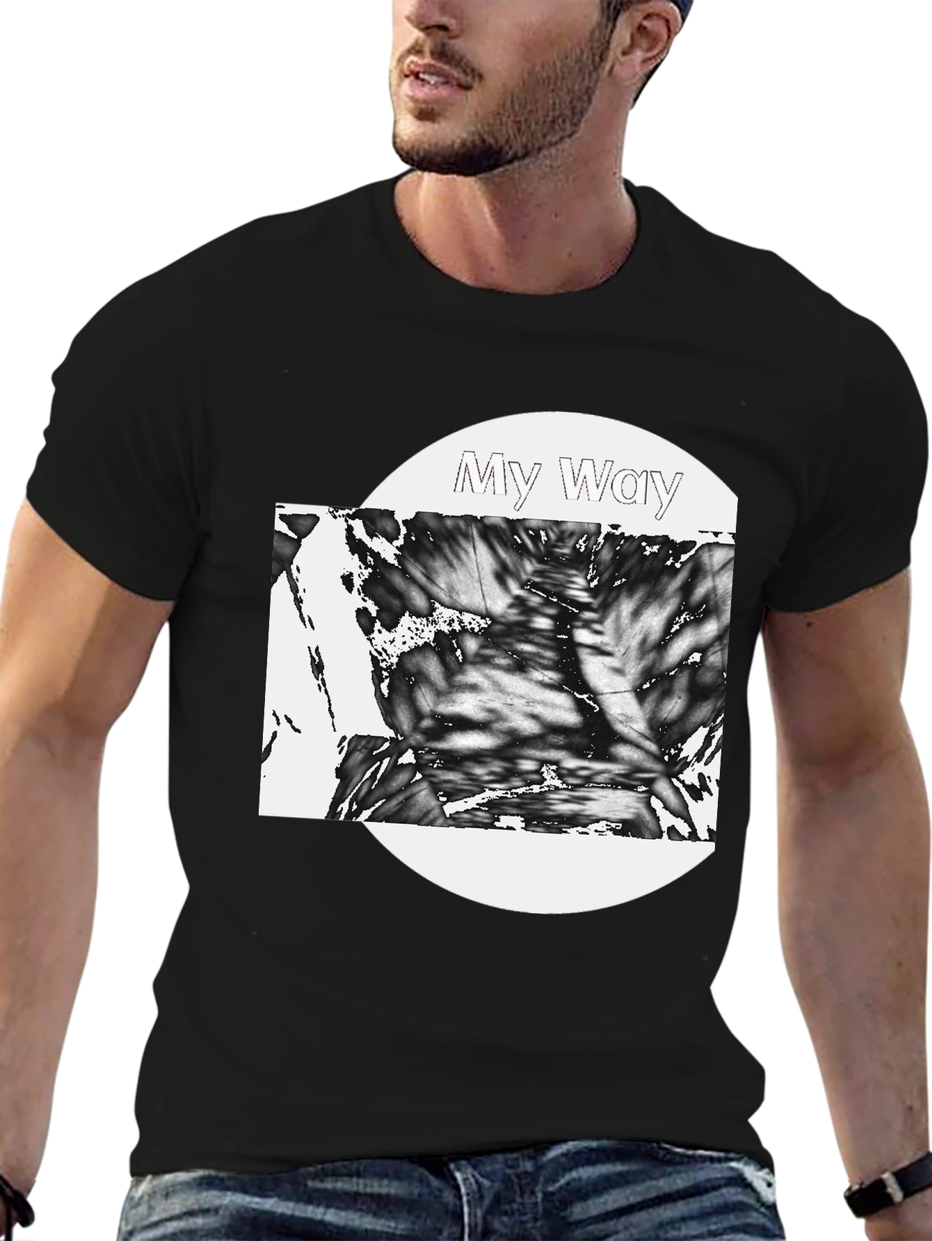 Black My Way Graphic Tee - Black Casual Shirt view 6