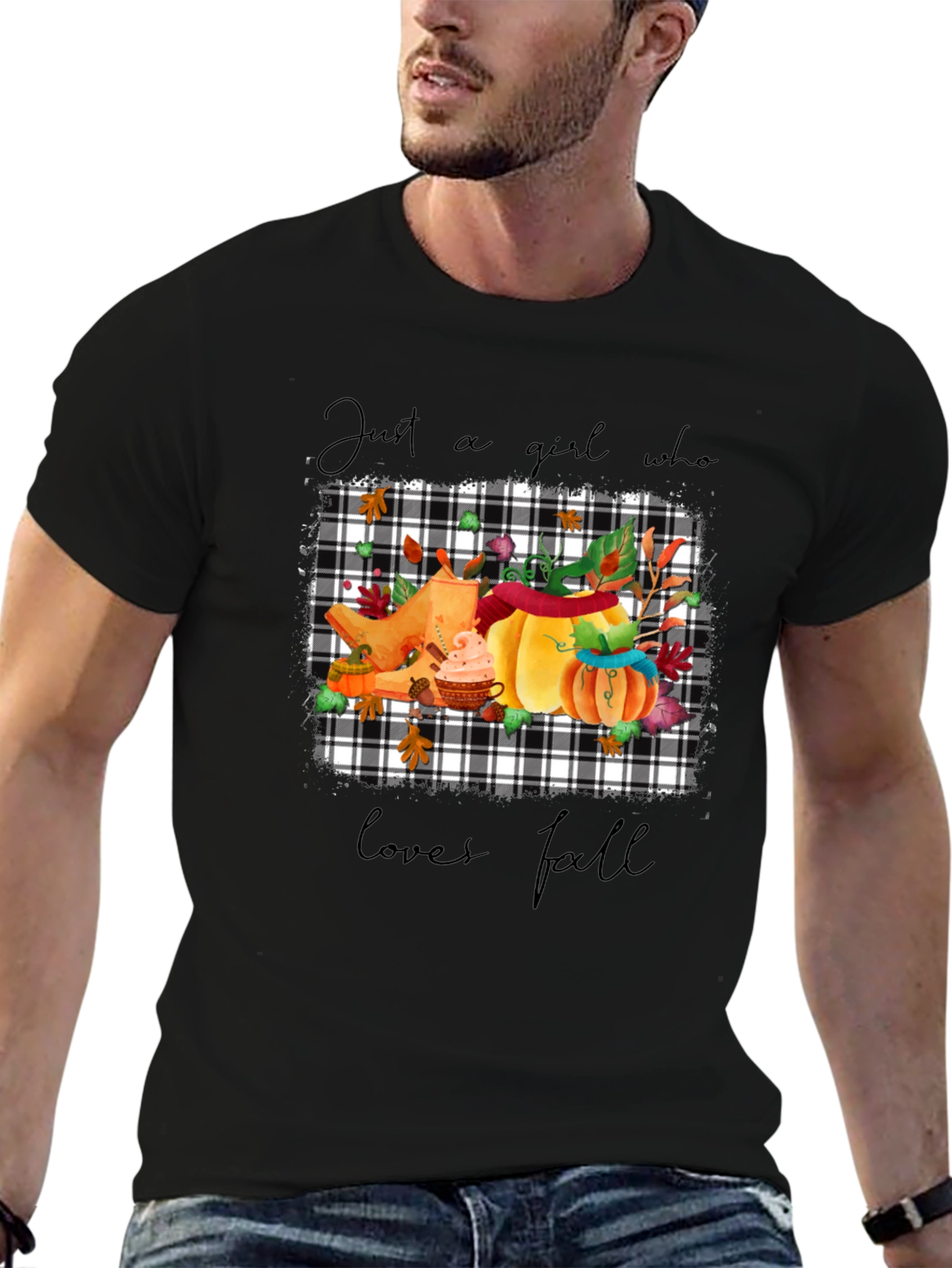 Black Fall Lover's Tee: Pumpkin Spice & Everything Nice view 6
