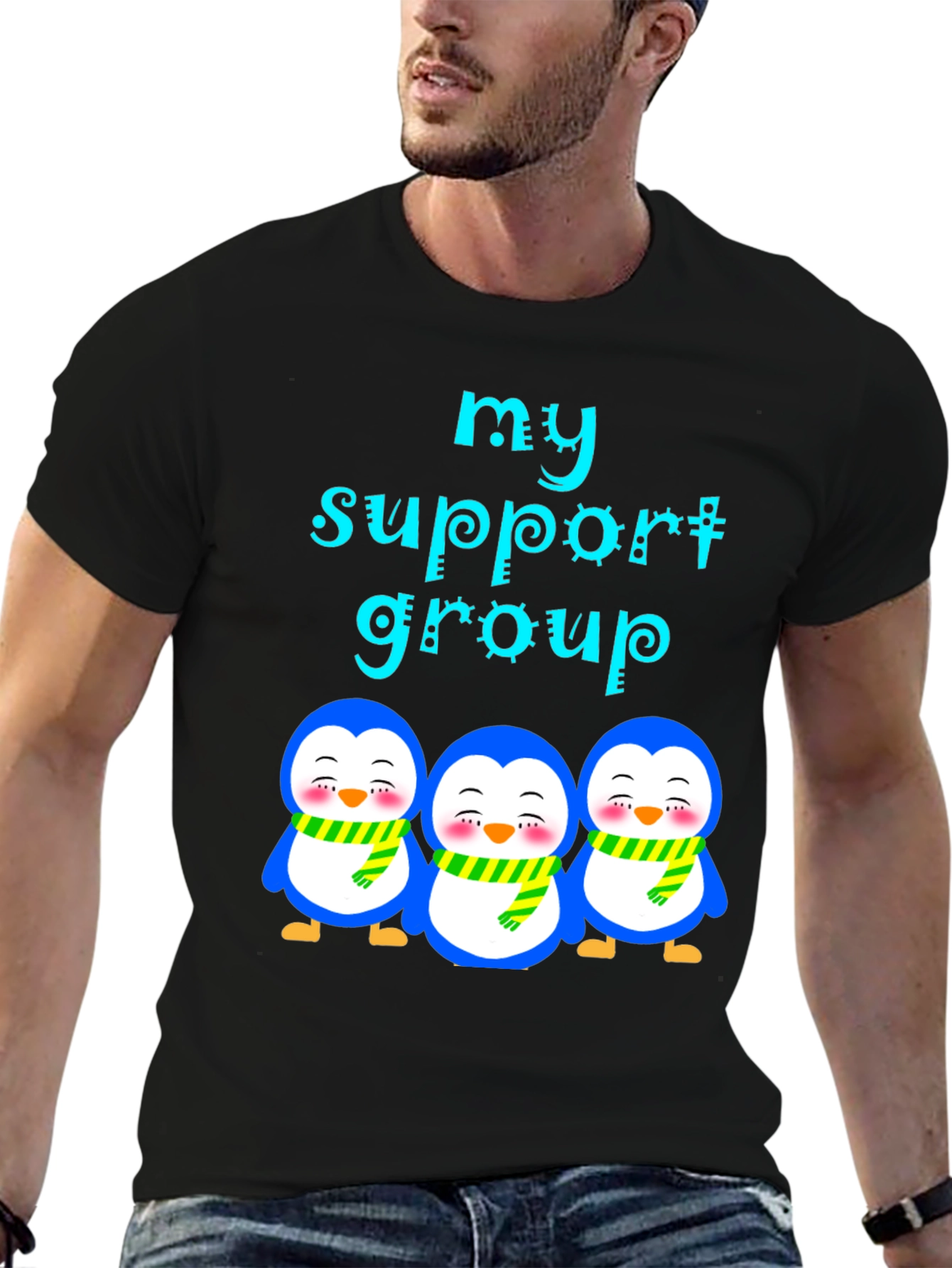 Black Penguin Support Group Graphic Tee - Unisex view 6