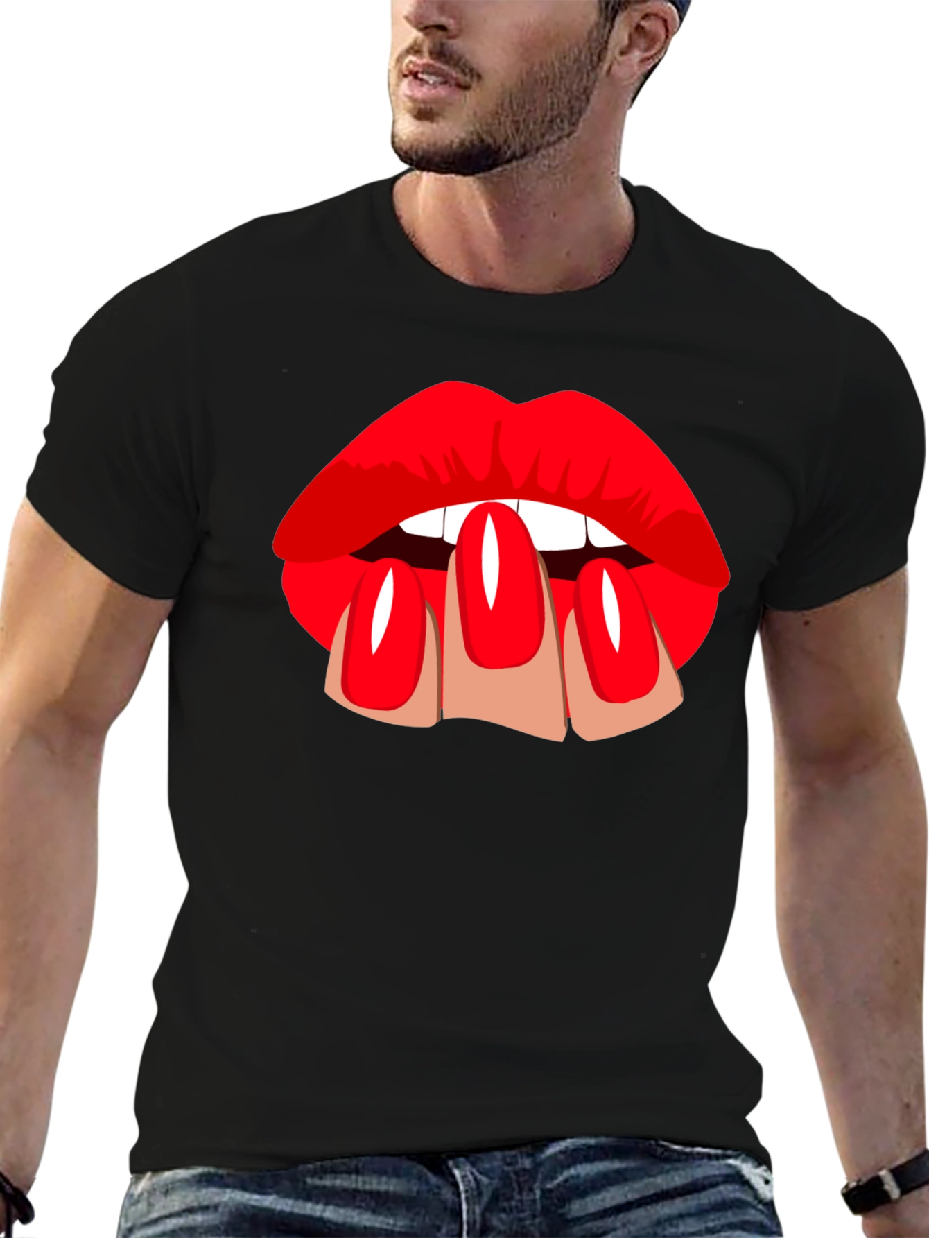 Black Lip Service Graphic T-Shirt view 6