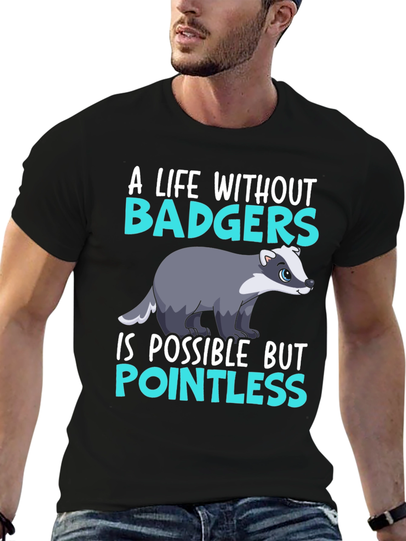 Black A Life Without Badgers Graphic Tee view 6
