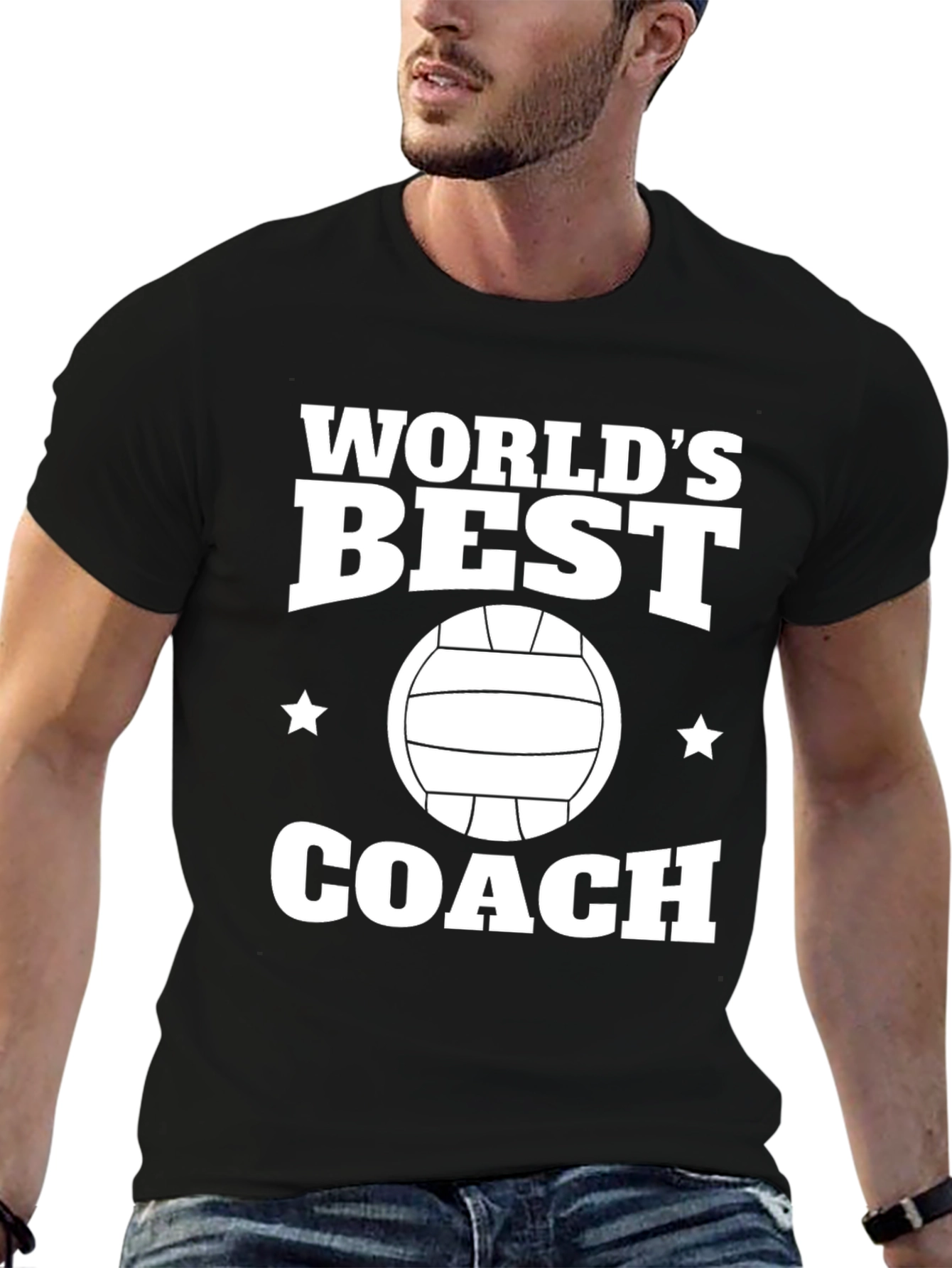 Black World's Best Coach Volleyball T-Shirt view 6