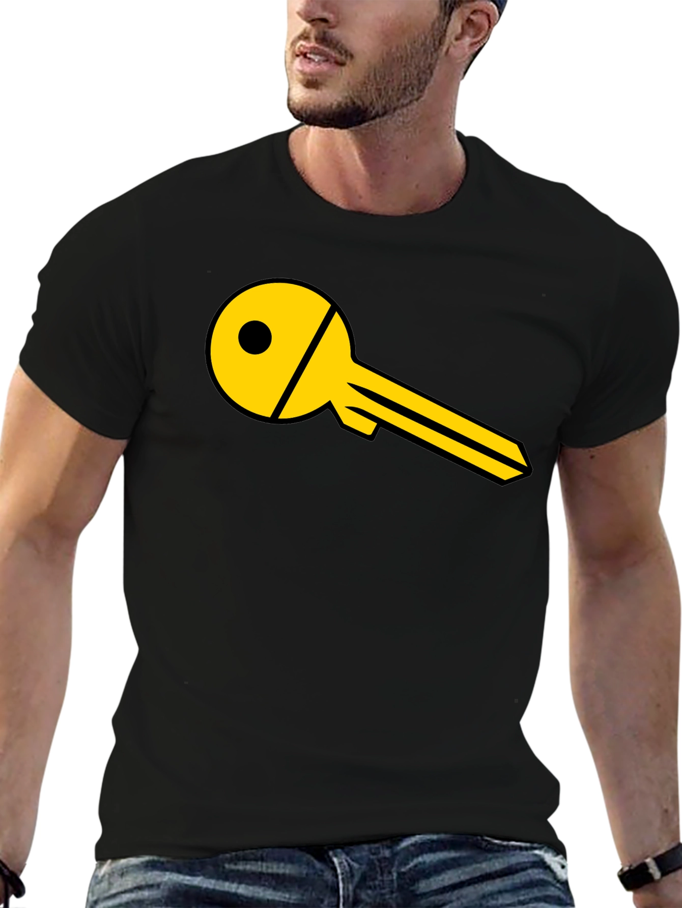 Black Key Graphic Black T-Shirt view 6