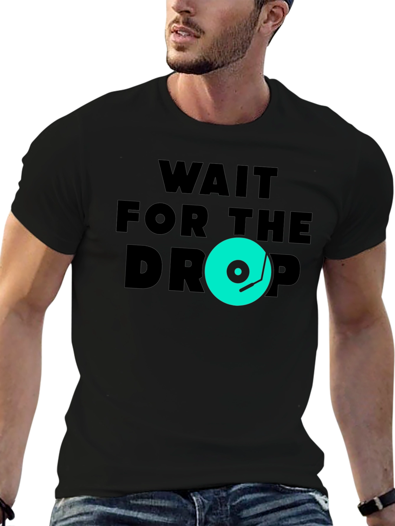 Black Wait for the Drop Graphic Tee view 6