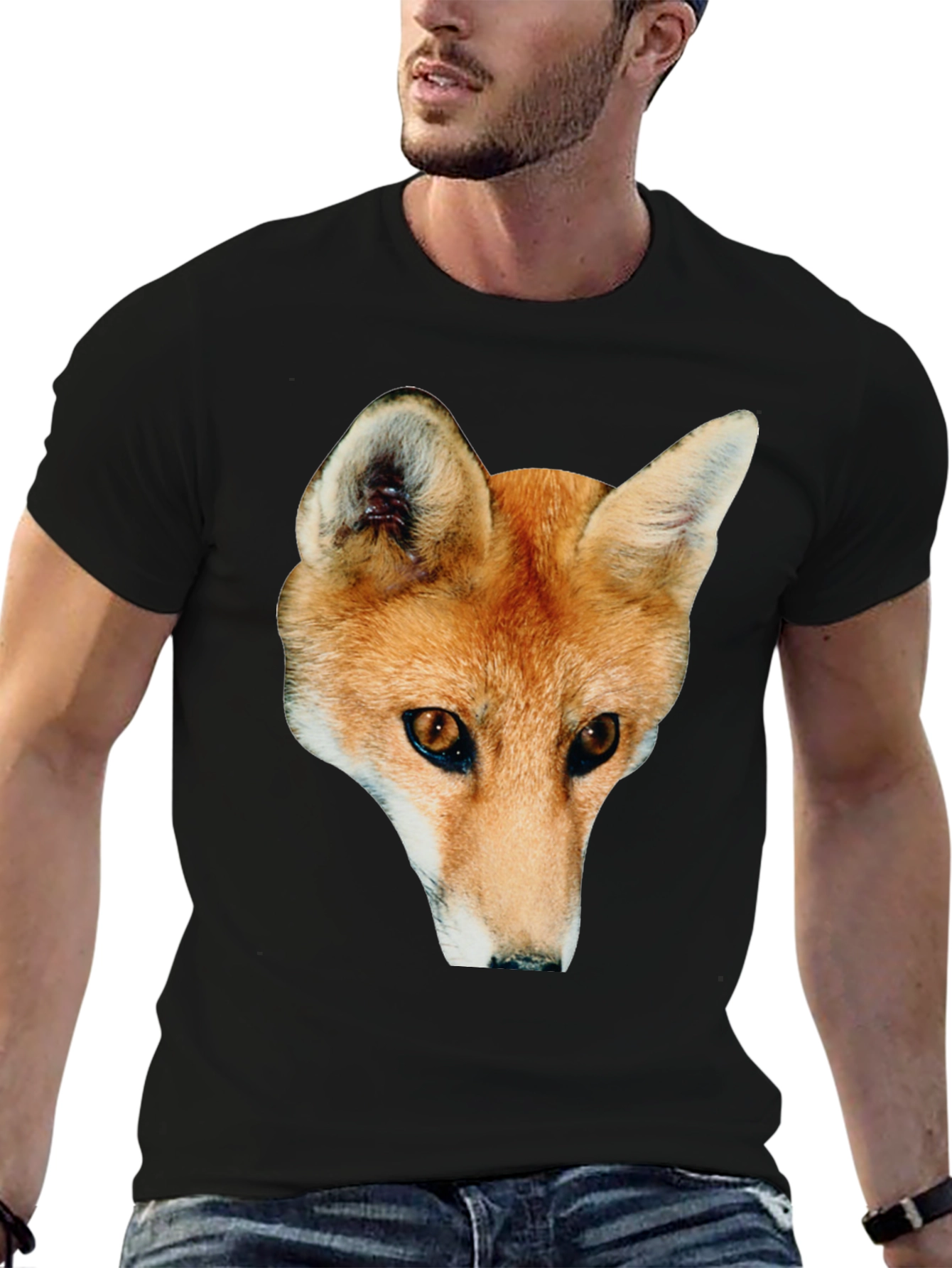 Black Fox Graphic Black T-Shirt view 6
