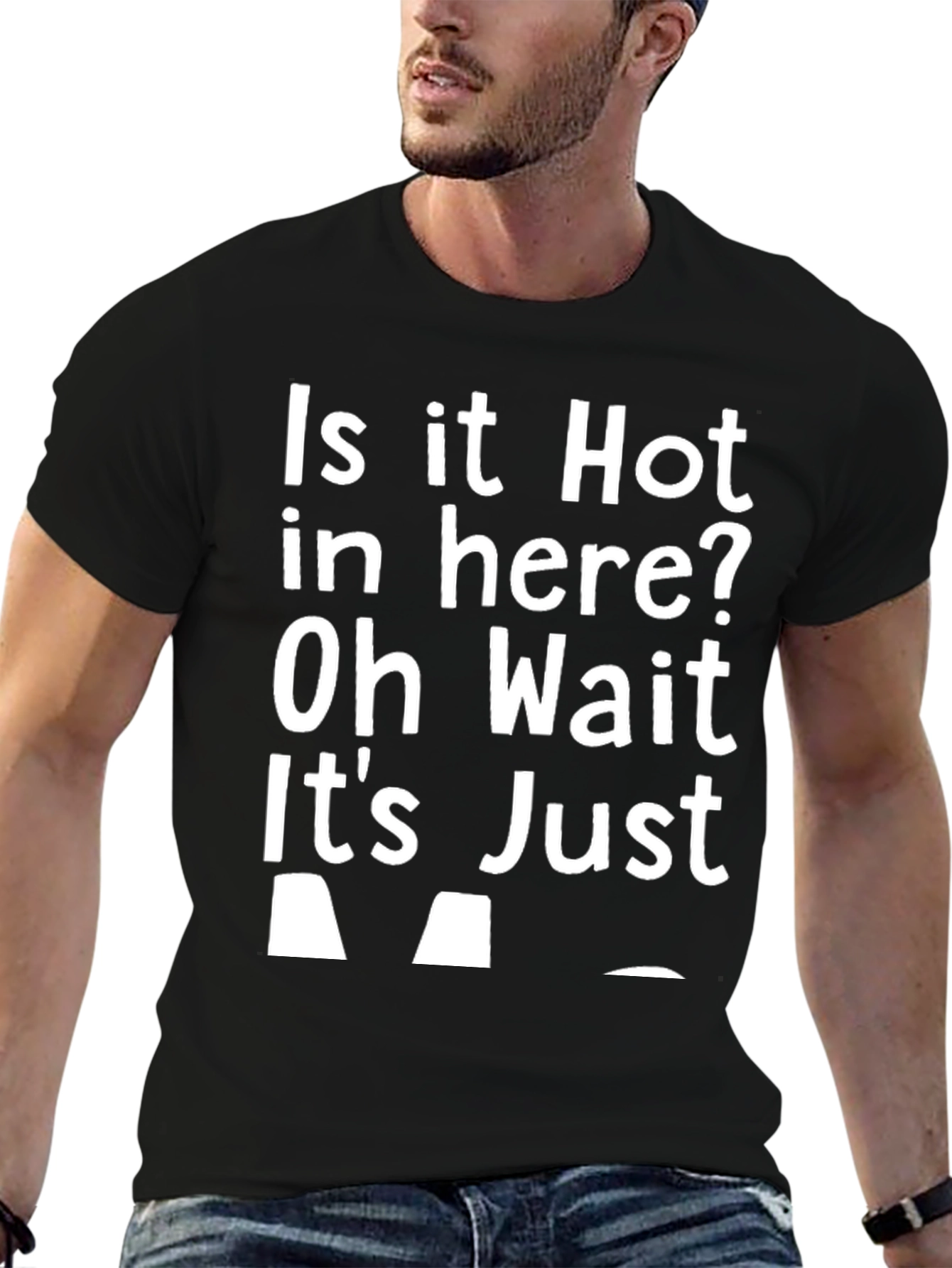 Black Funny "Is It Hot In Here?" Graphic Tee view 6