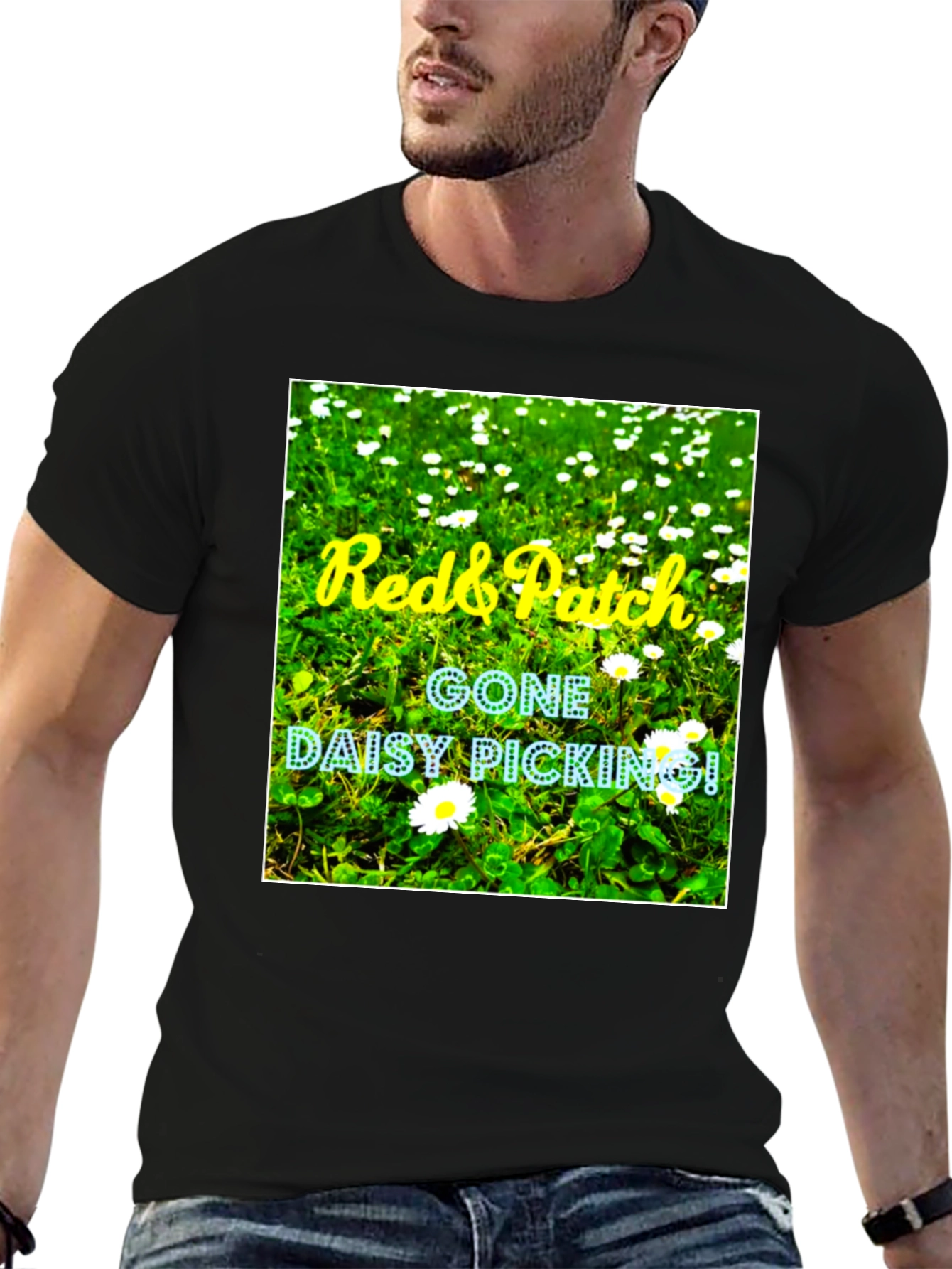 Black Red & Patch Daisy Picking Graphic Tee view 6