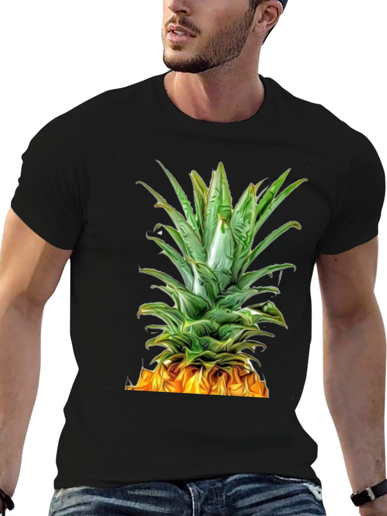 Black Pineapple Graphic Tee - Tropical Summer Style view 6