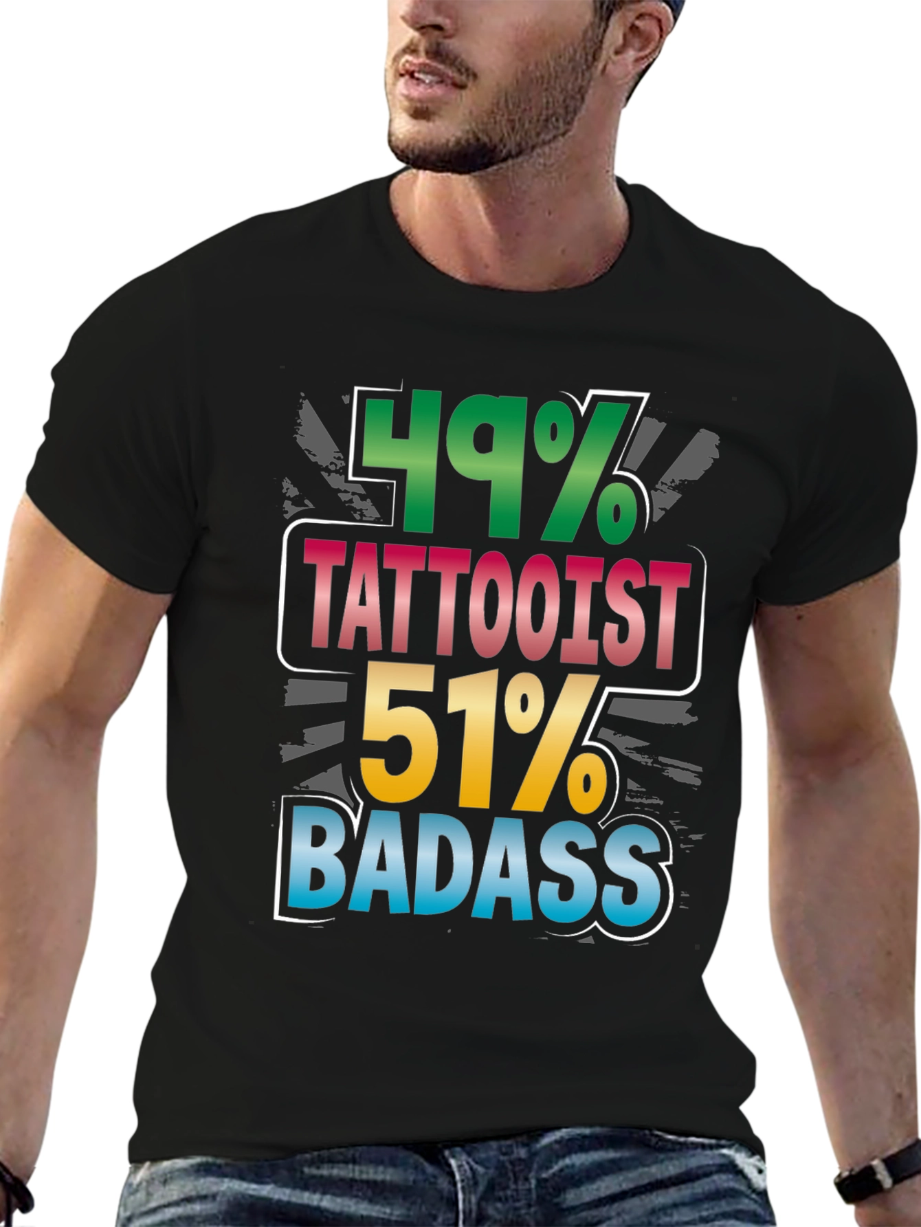 Black Funny Tattoo Artist Badass Graphic Tee view 6